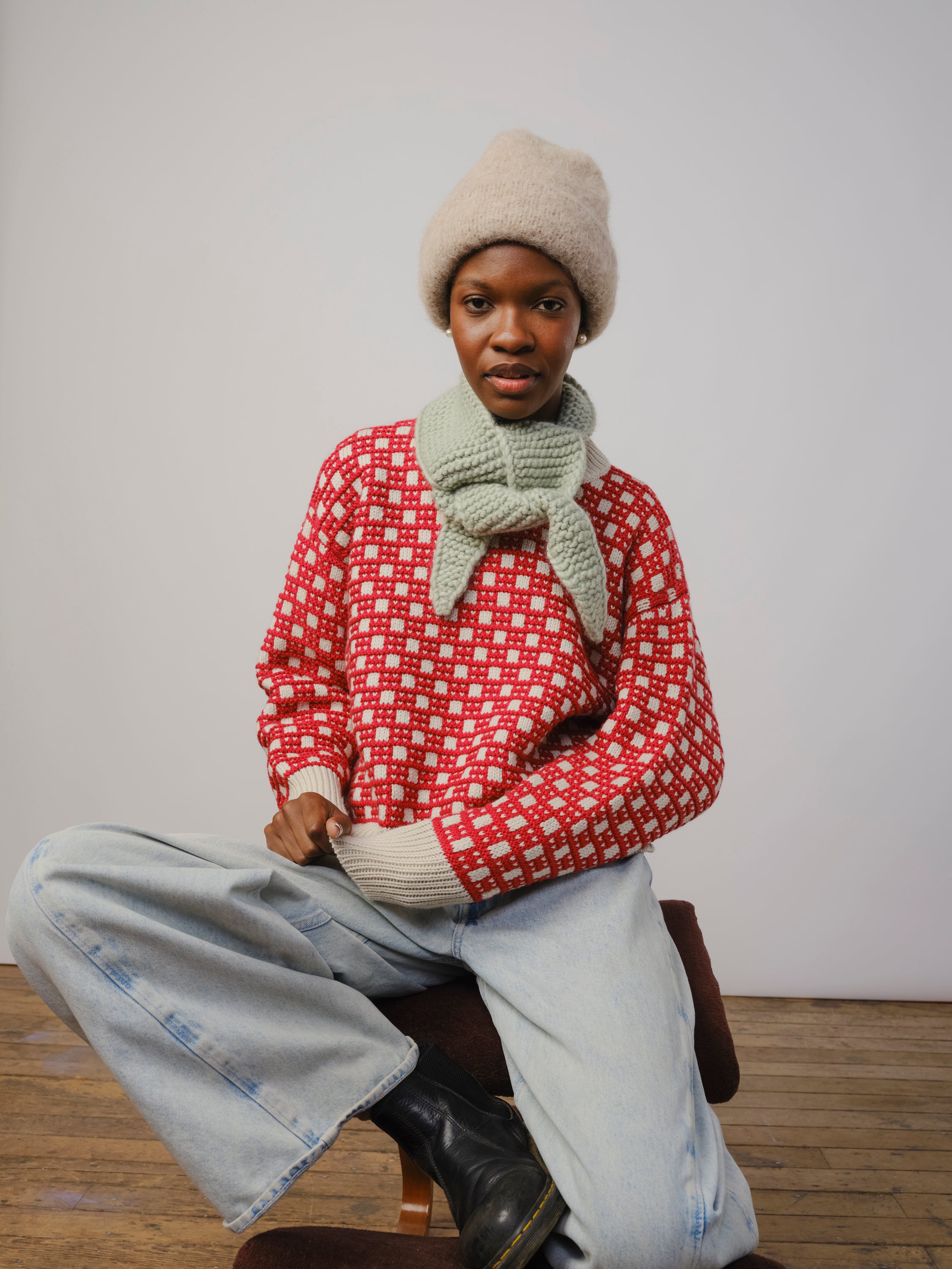 Augusta Grid Stitch Sweater - Kantuta