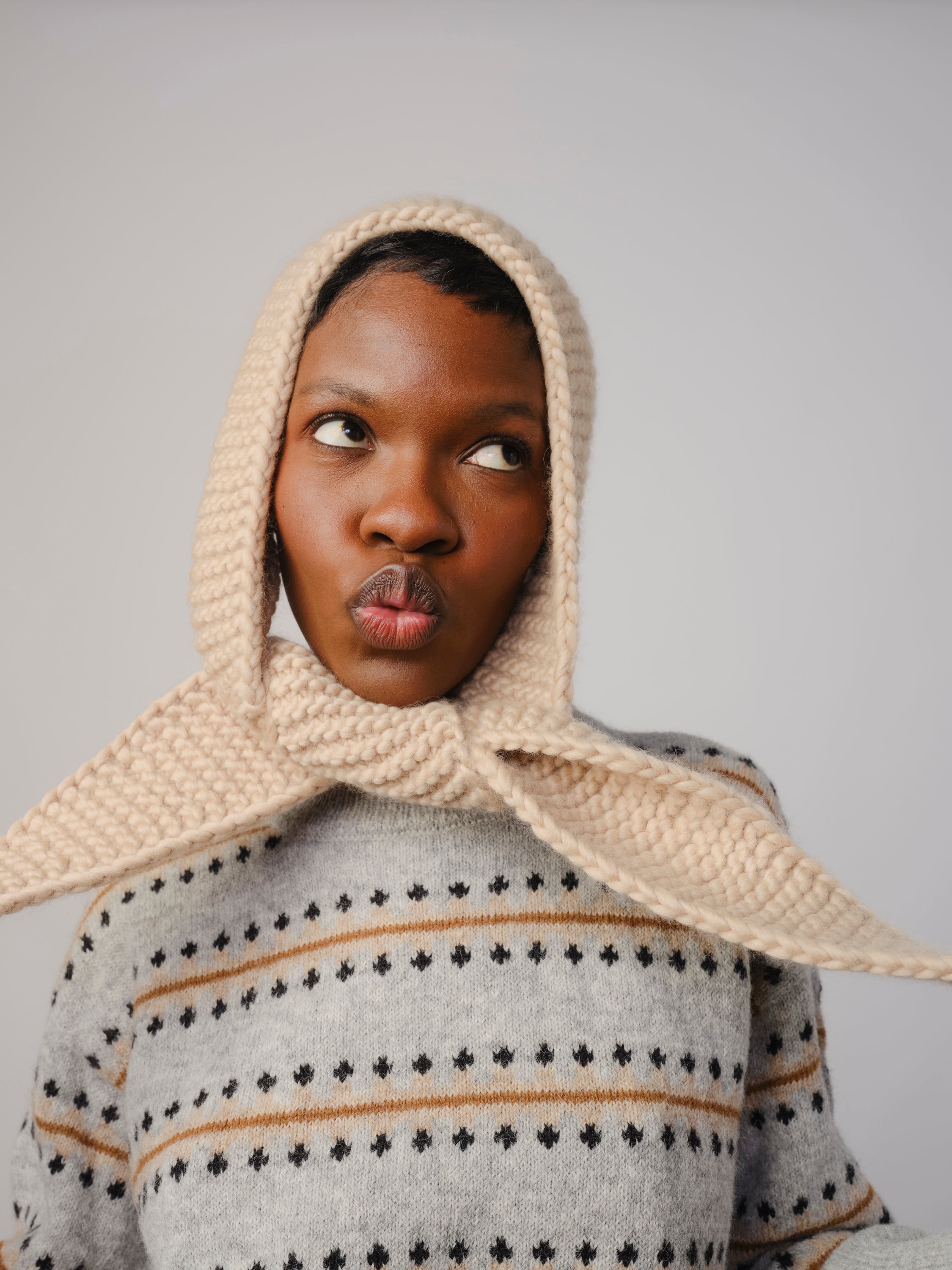 ๐ Marina Hand Knit Scarflette - Jasper (Discount)