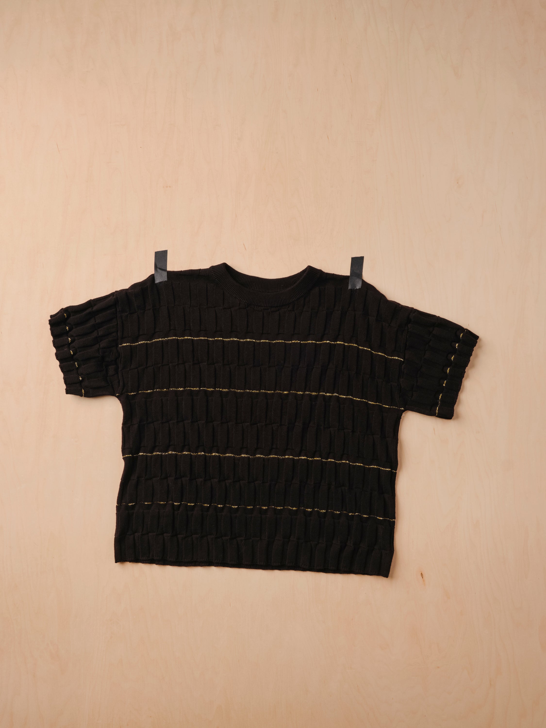 Wiggle Stripe Knit Grid Tee - Pleiades