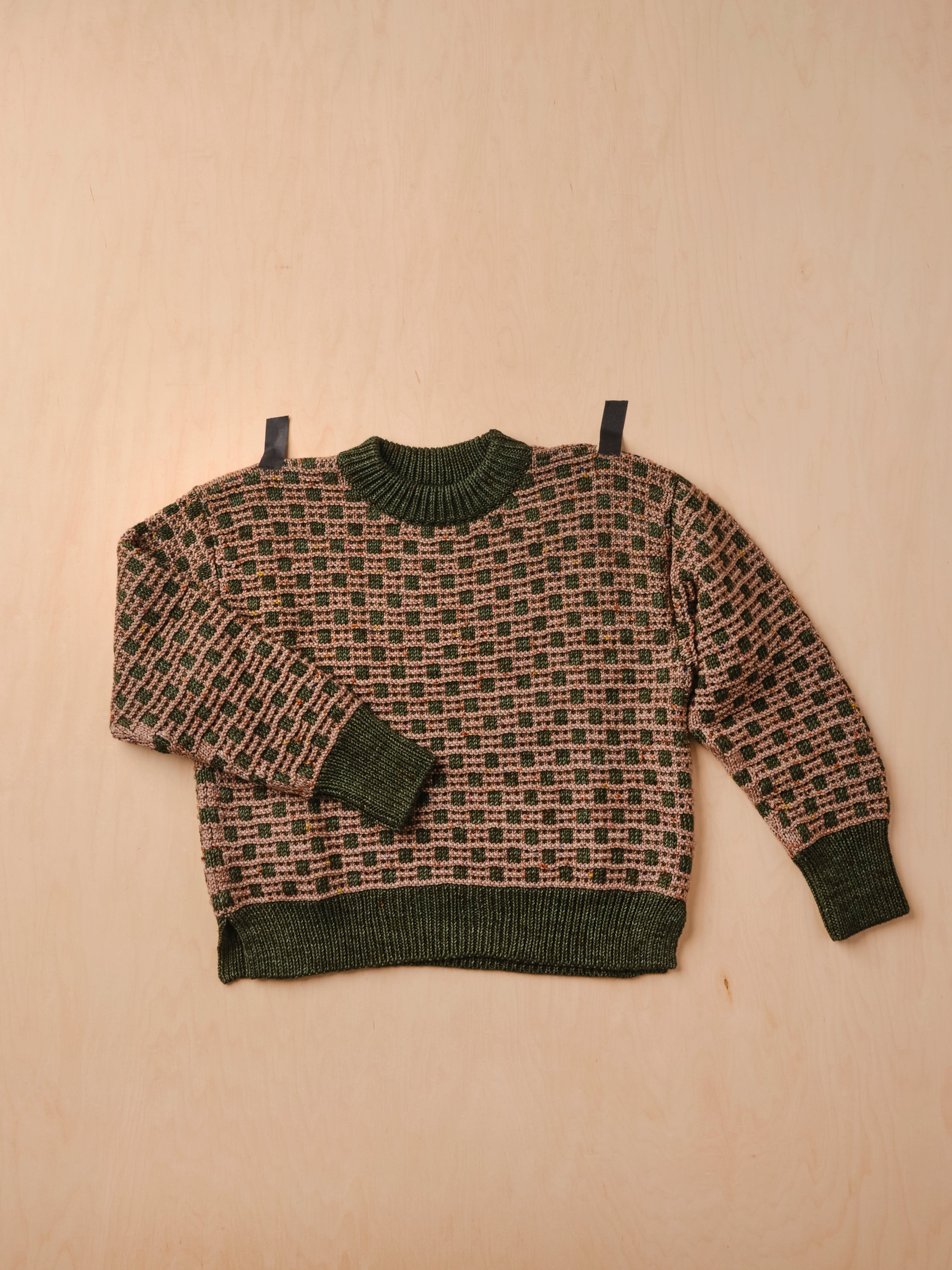 Augusta Grid Stitch Sweater - Pino