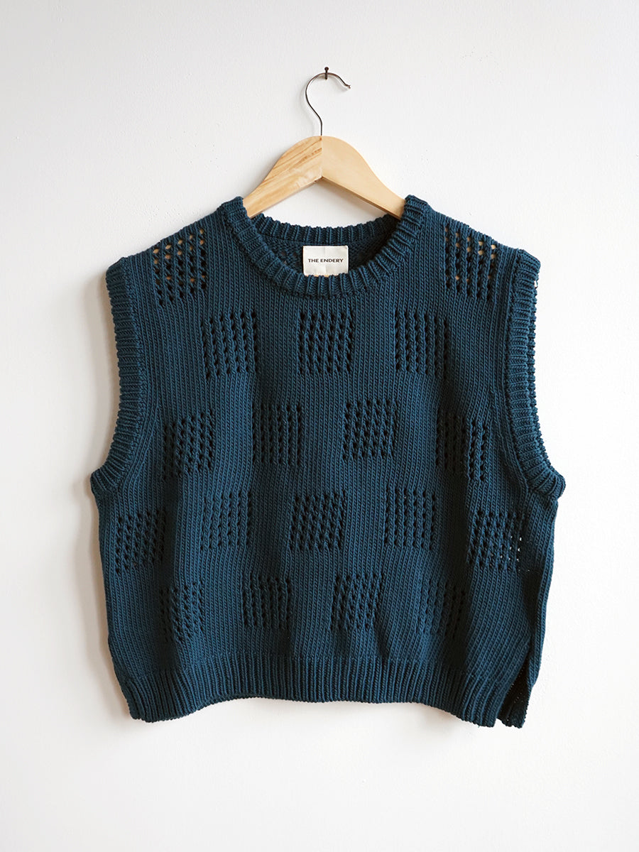 Katt Eyelet Vest - Viridian