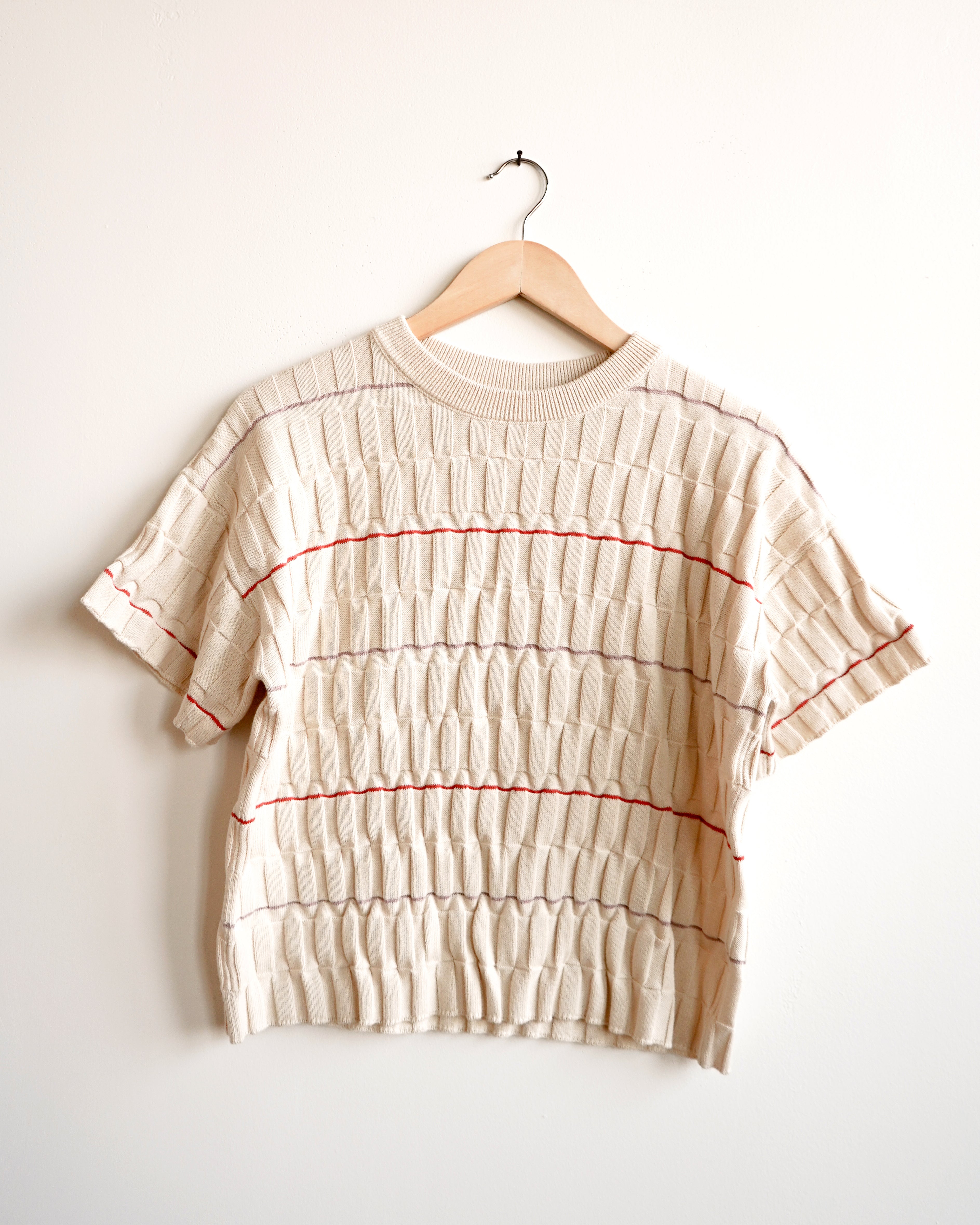Wiggle Stripe Knit Grid Tee - Daybreak
