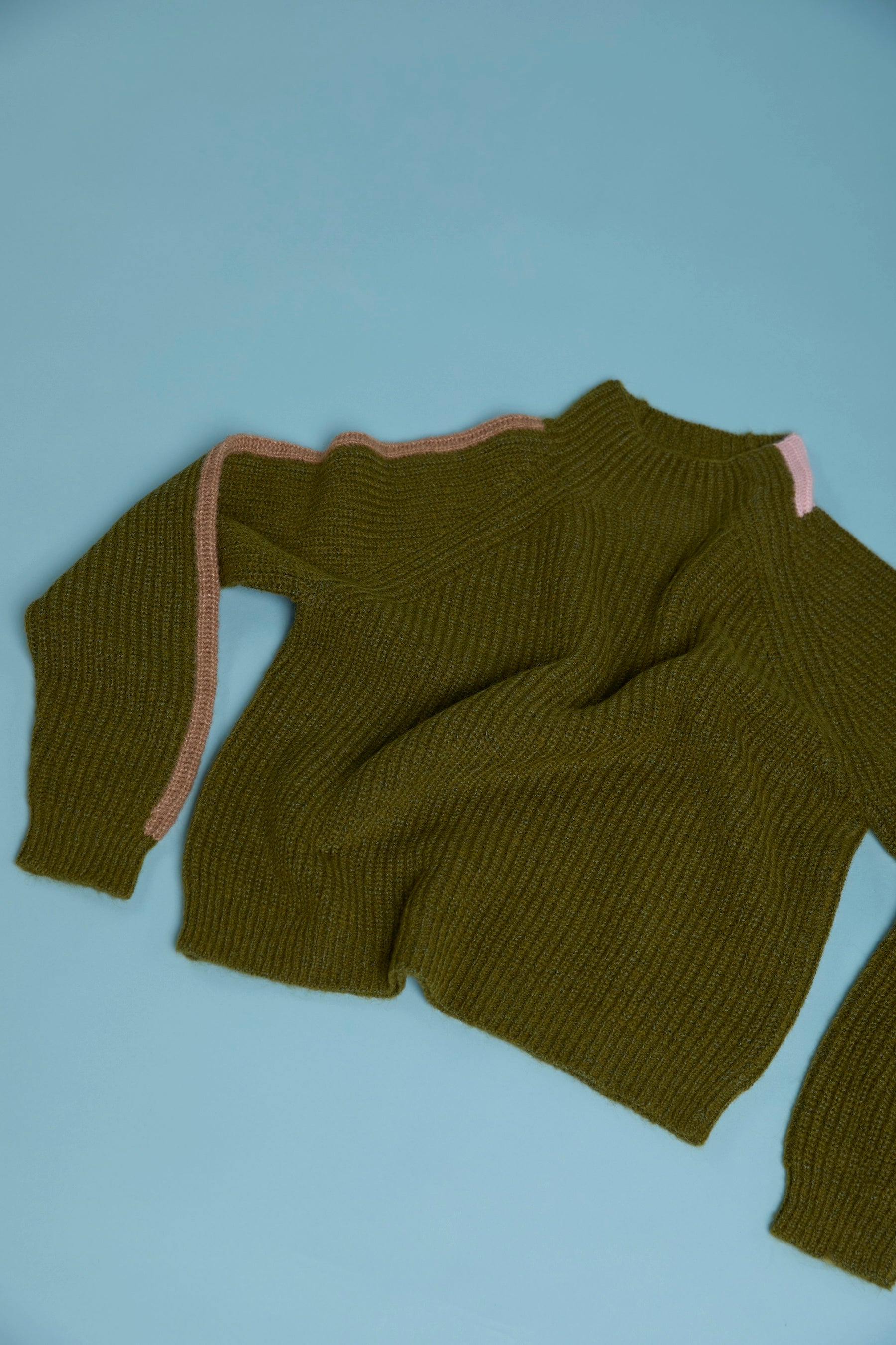 Racing Stripe L/S Mockneck - Moss