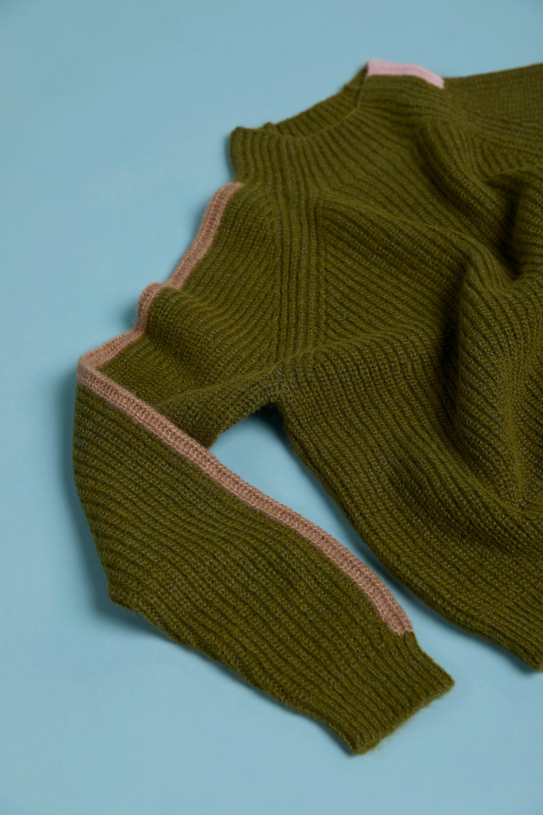 Racing Stripe L/S Mockneck - Moss