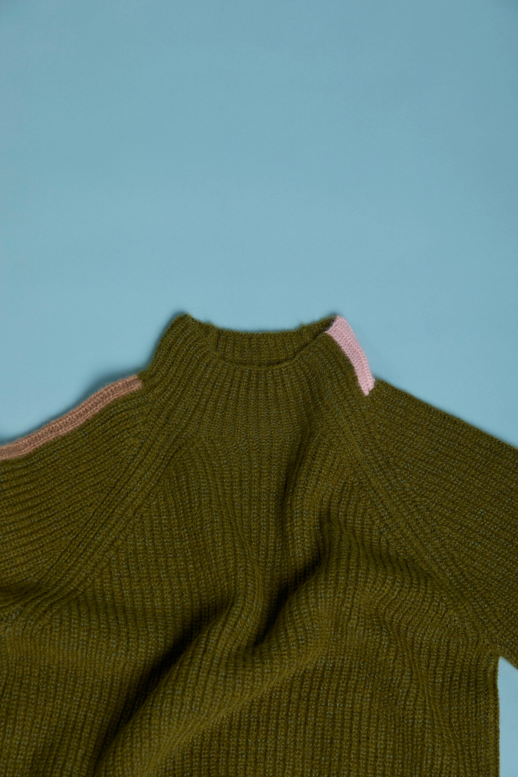 Racing Stripe L/S Mockneck - Moss