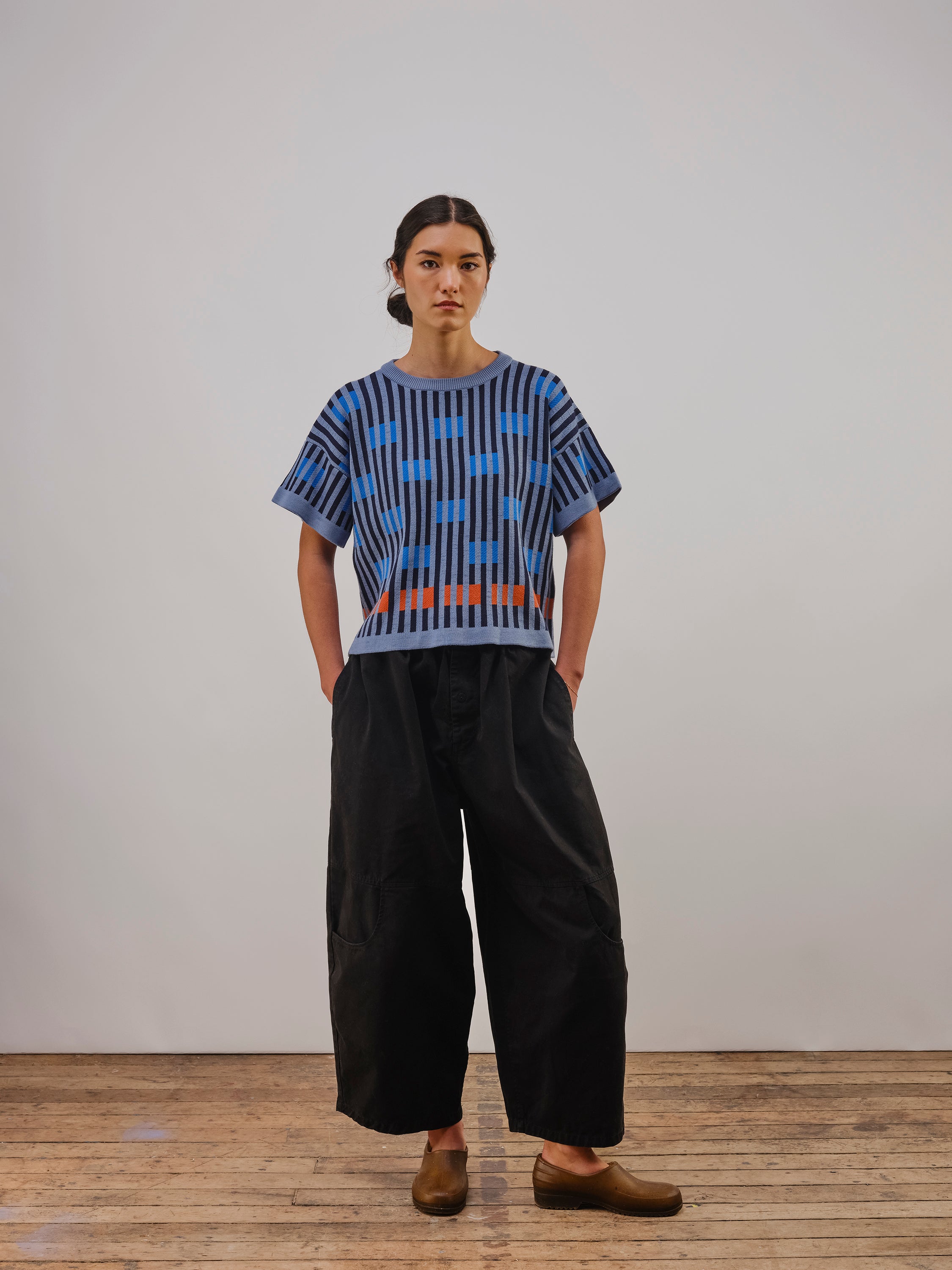 Bauhaus Short Sleeve Sweater Tee - Neptune