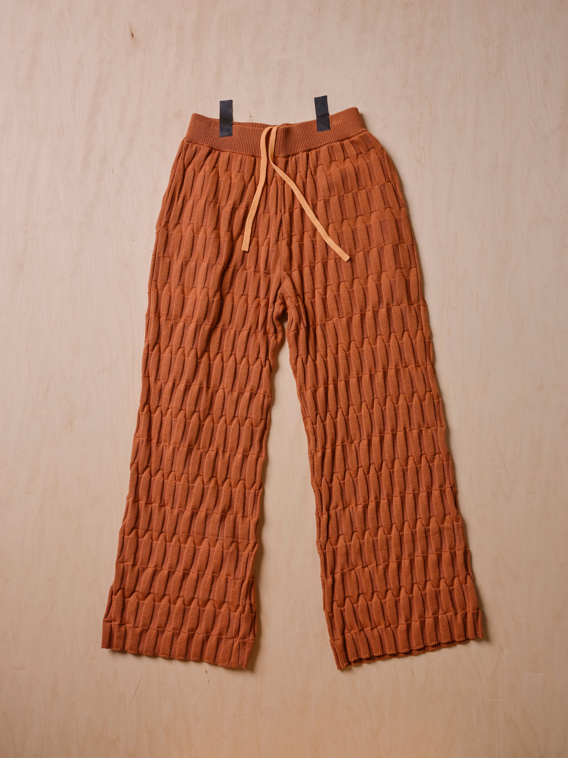 Grid Stitch Knit Wide Leg Pant - Sierra