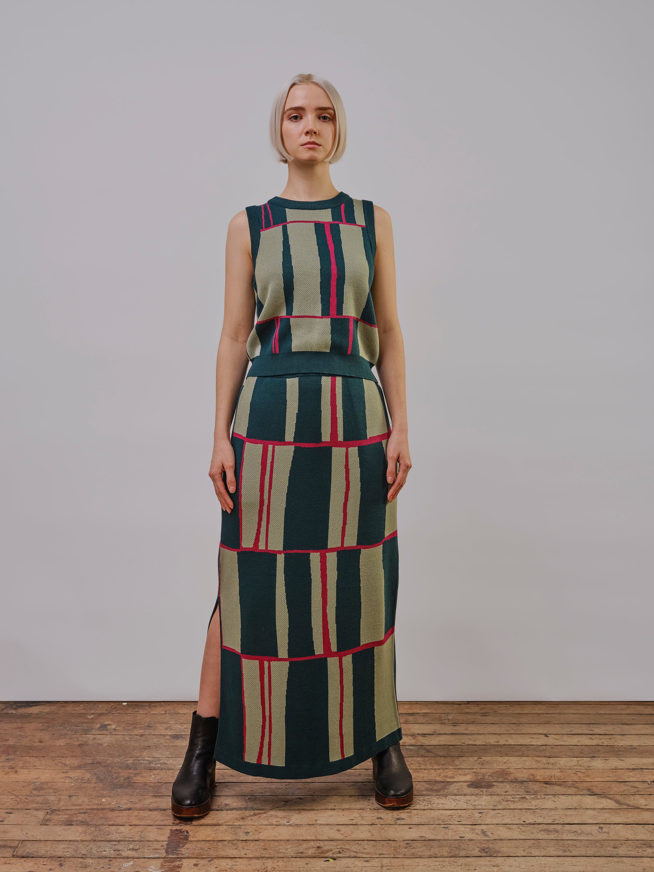 Piet Knit Jacquard Skirt - Cinchona