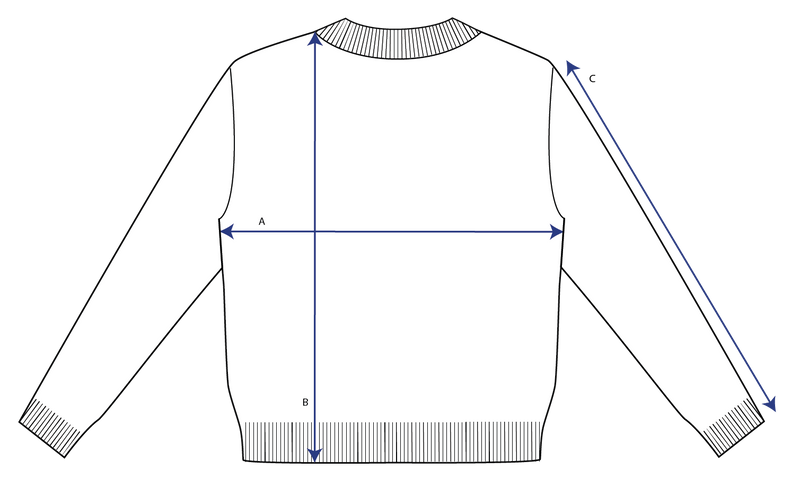 Vera Fairisle Sweater measurement diagram
