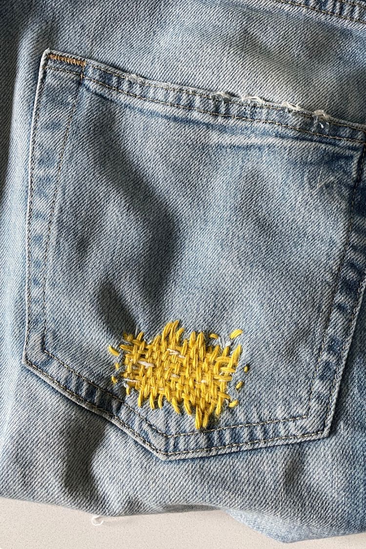 Pocket Denim Visible Mending Kit in Deadsock Pima Cotton