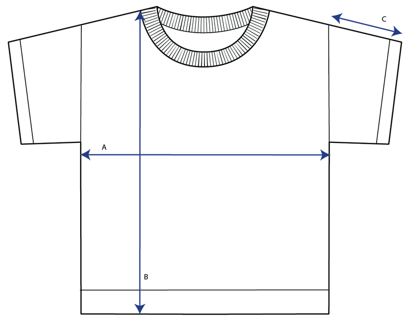Relaxed Square Tee measurement diagram
