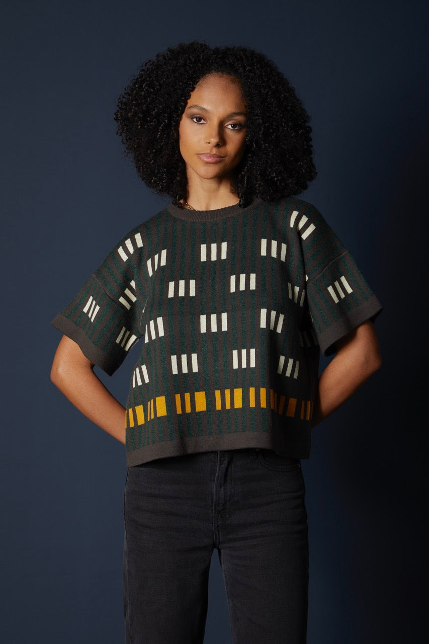 Bauhaus Short Sleeve Sweater Tee - Lolite