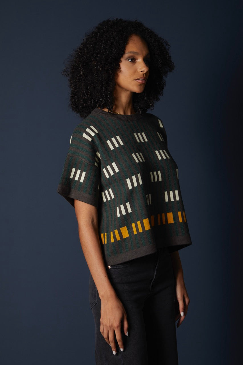 Bauhaus Short Sleeve Sweater Tee - Lolite