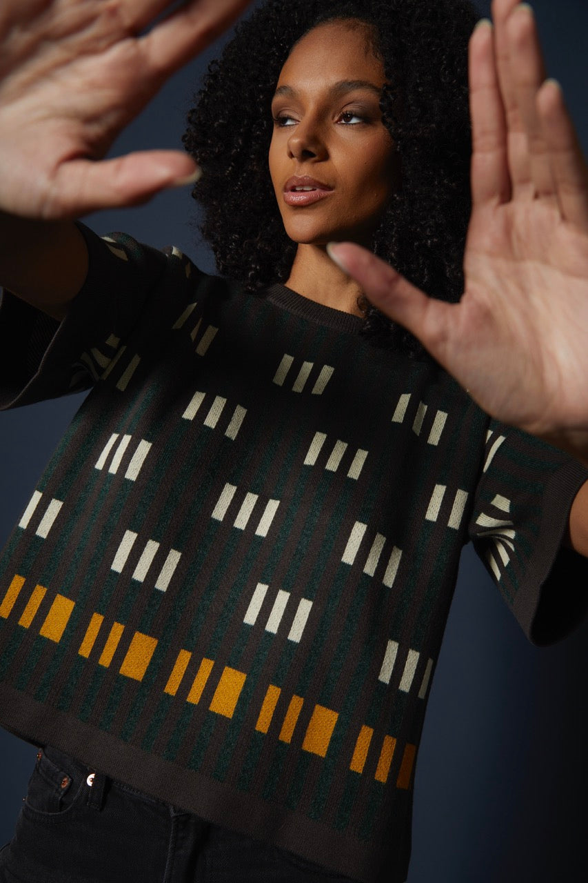Bauhaus Short Sleeve Sweater Tee - Lolite
