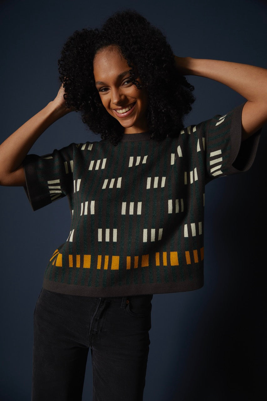 Bauhaus Short Sleeve Sweater Tee - Lolite