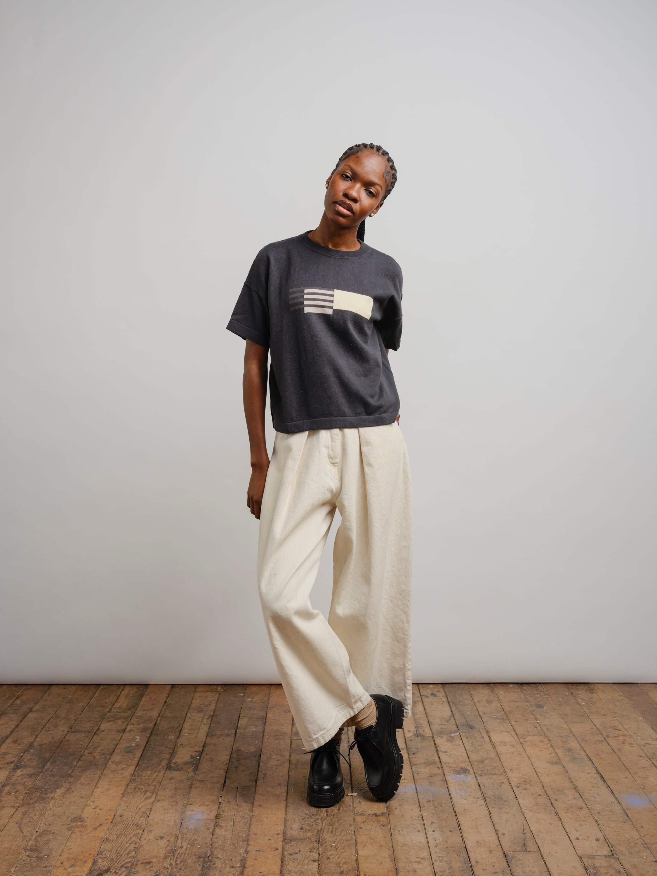 Alma Knit Tee - Ink
