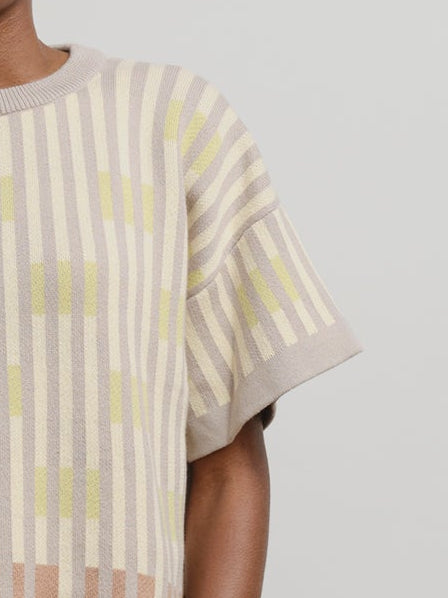 Bauhaus Short Sleeve Sweater Tee - Cumulus
