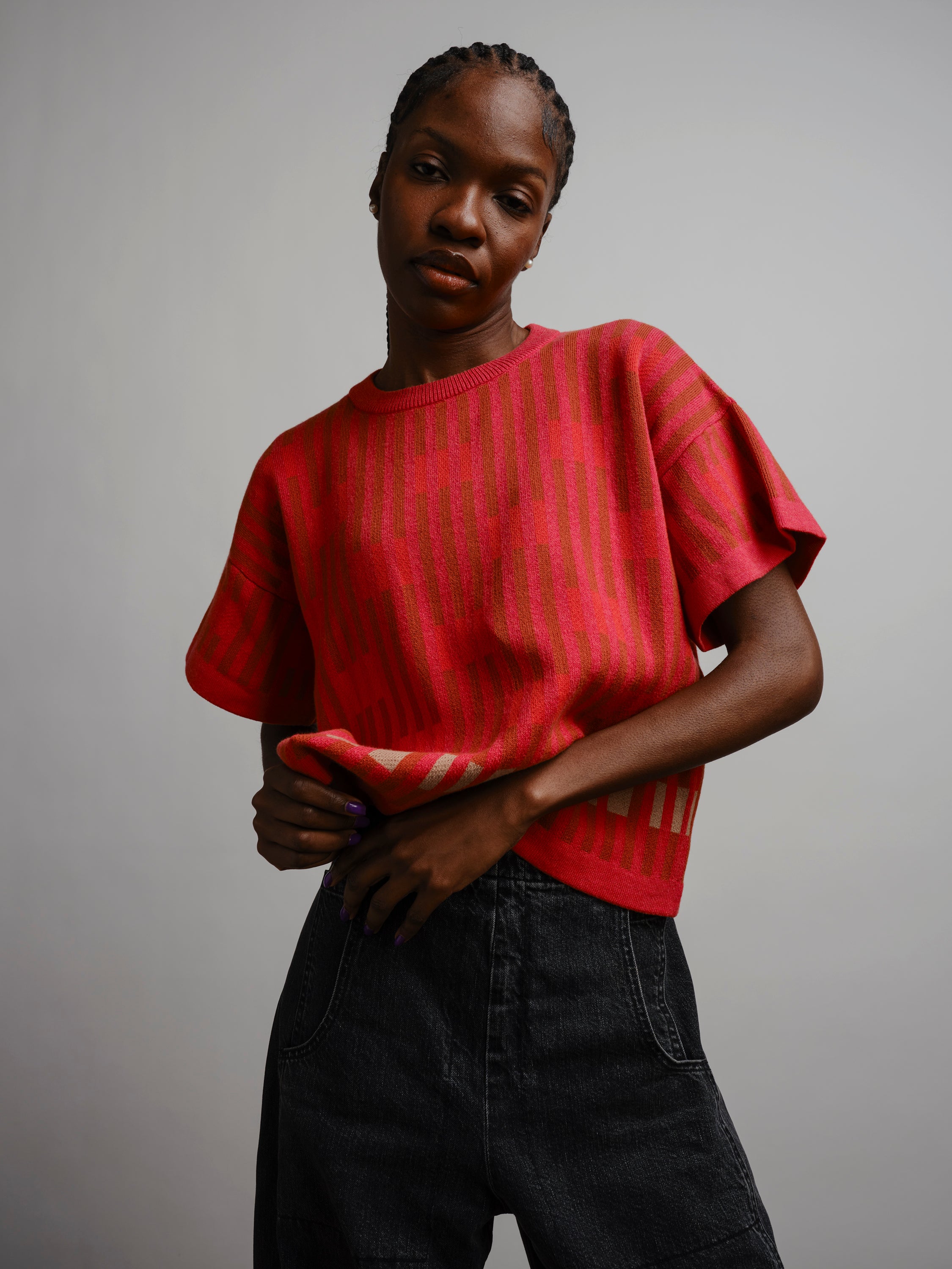 Bauhaus Short Sleeve Sweater Tee - Aurora