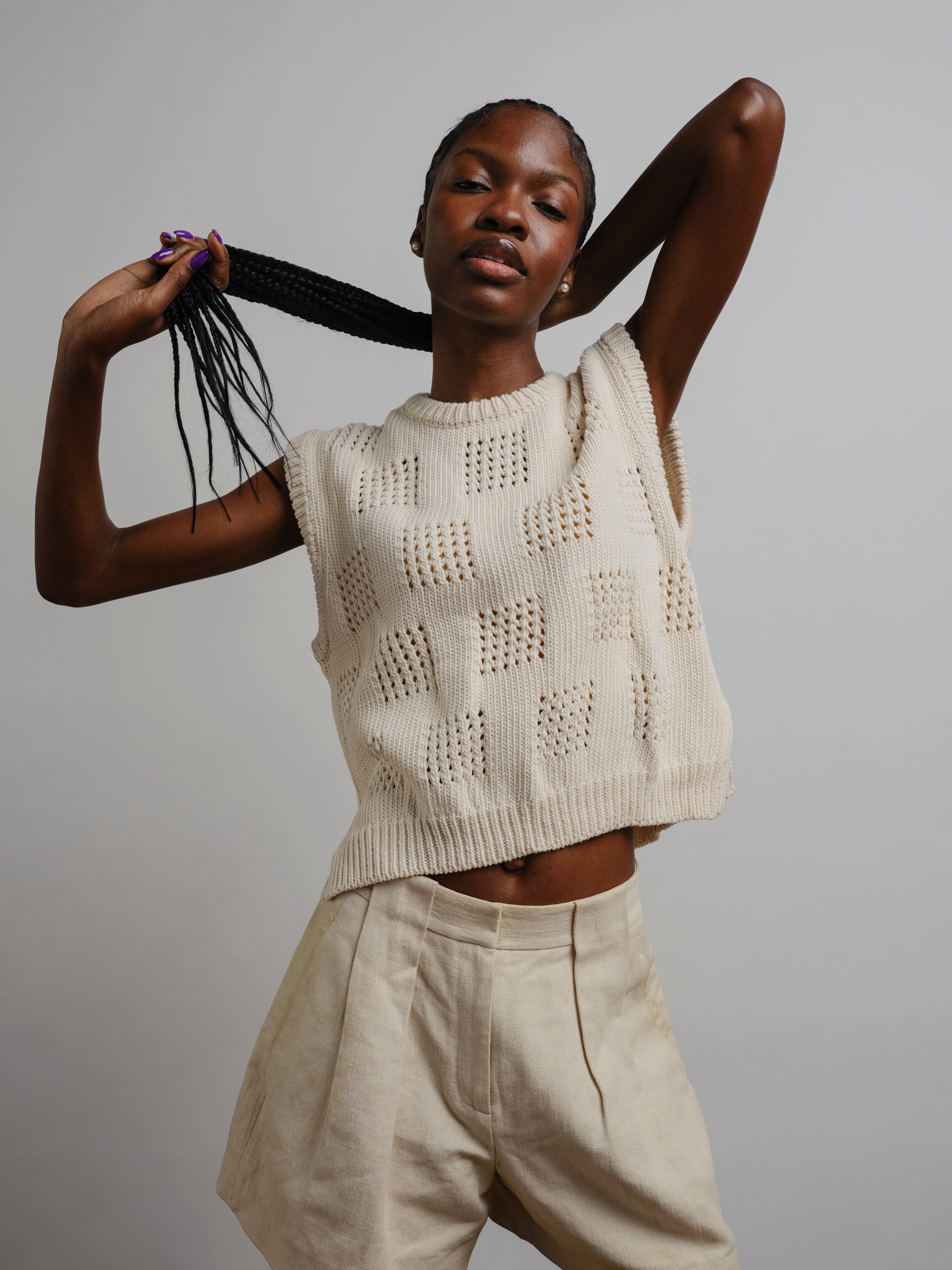 Katt Eyelet Vest - Shell