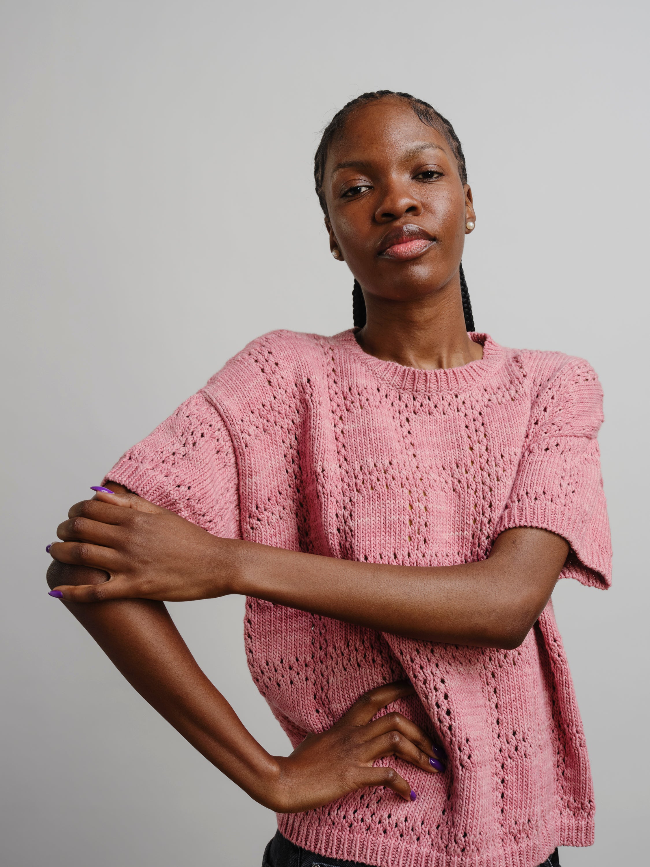 Florence Grid Tee - Guava