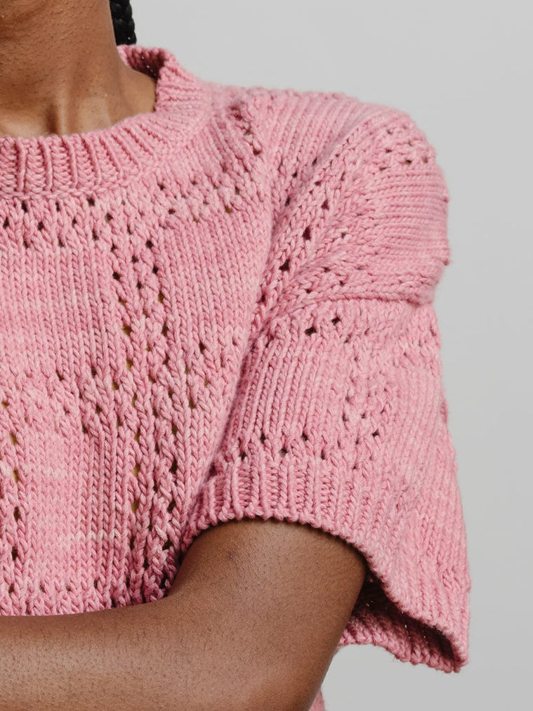 Florence Grid Tee - Guava