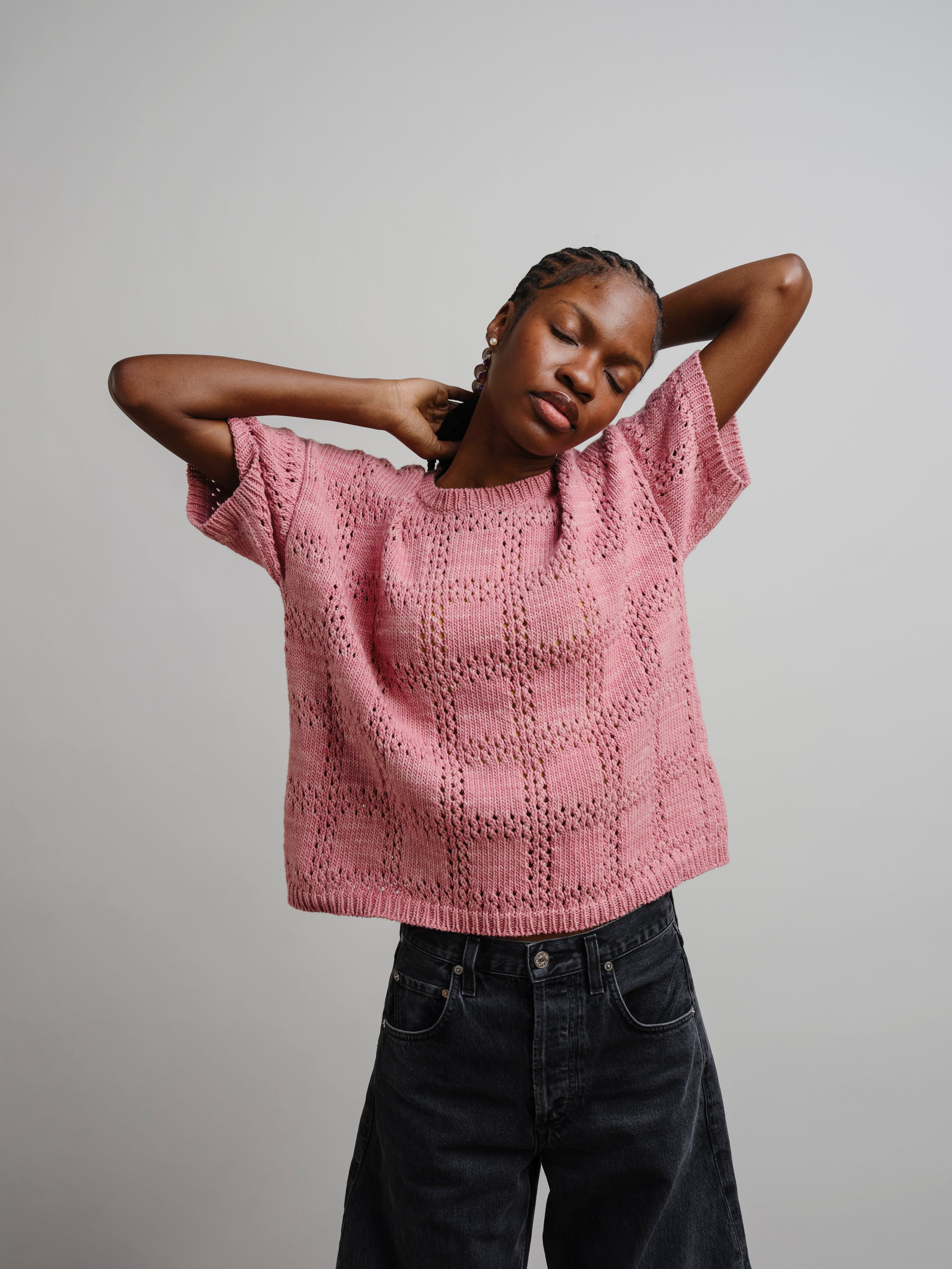 Florence Grid Tee - Guava