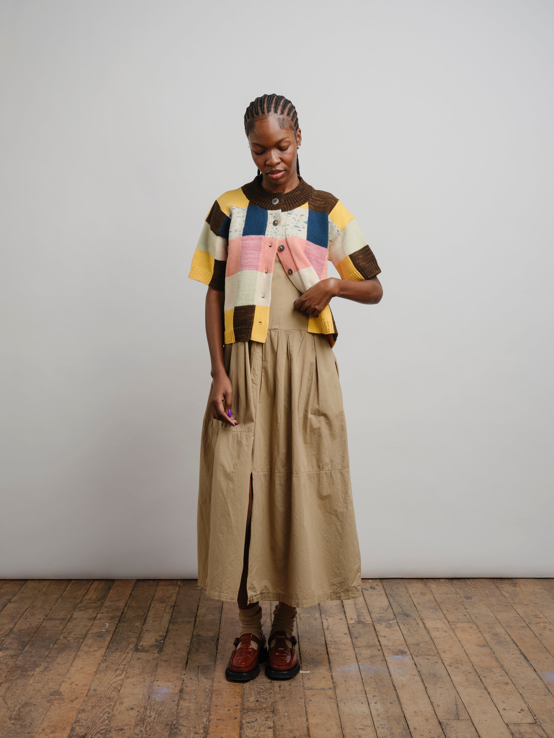 Lou Cotton Colorblock Cardigan - Palette