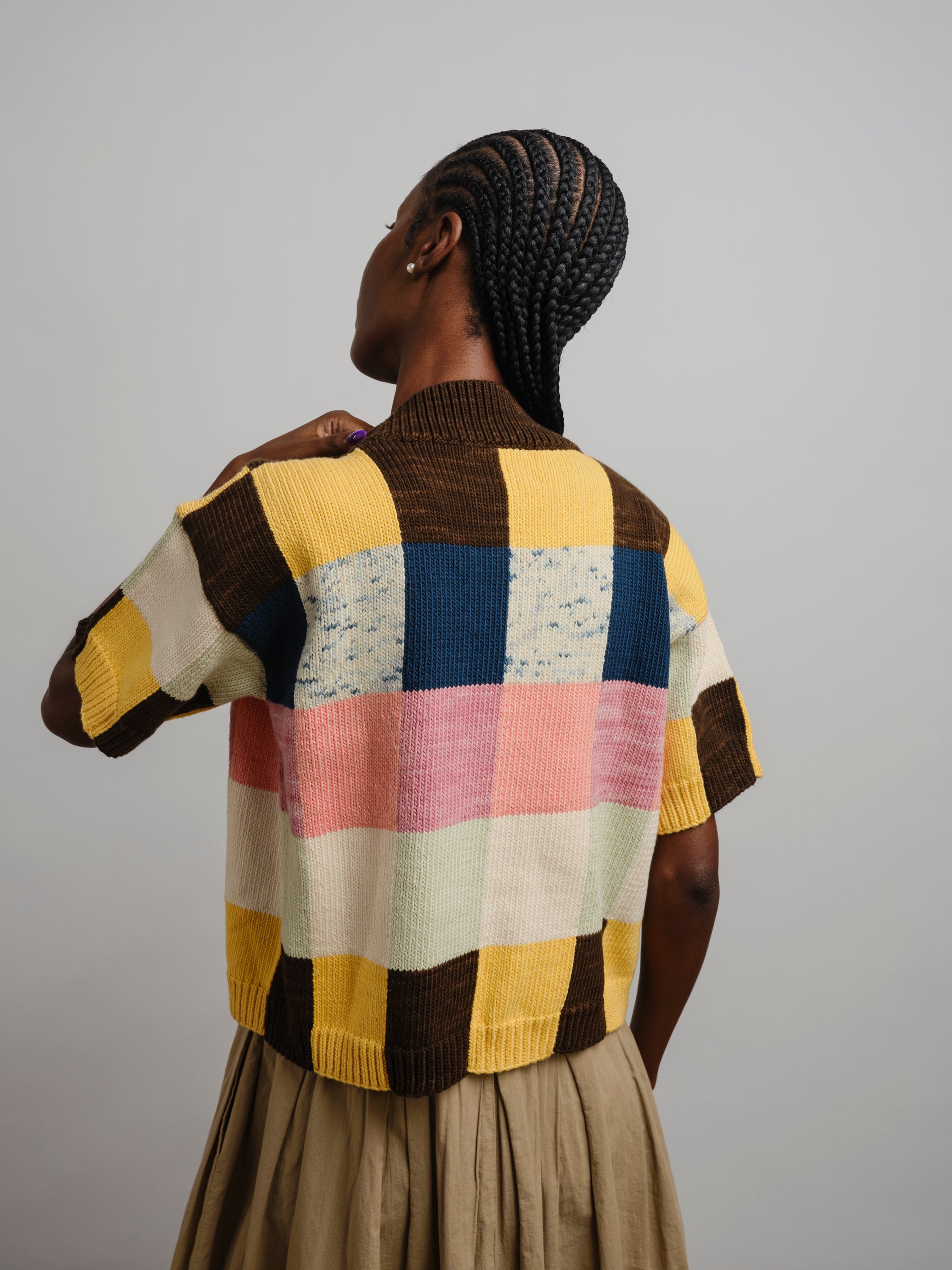 Lou Cotton Colorblock Cardigan - Palette