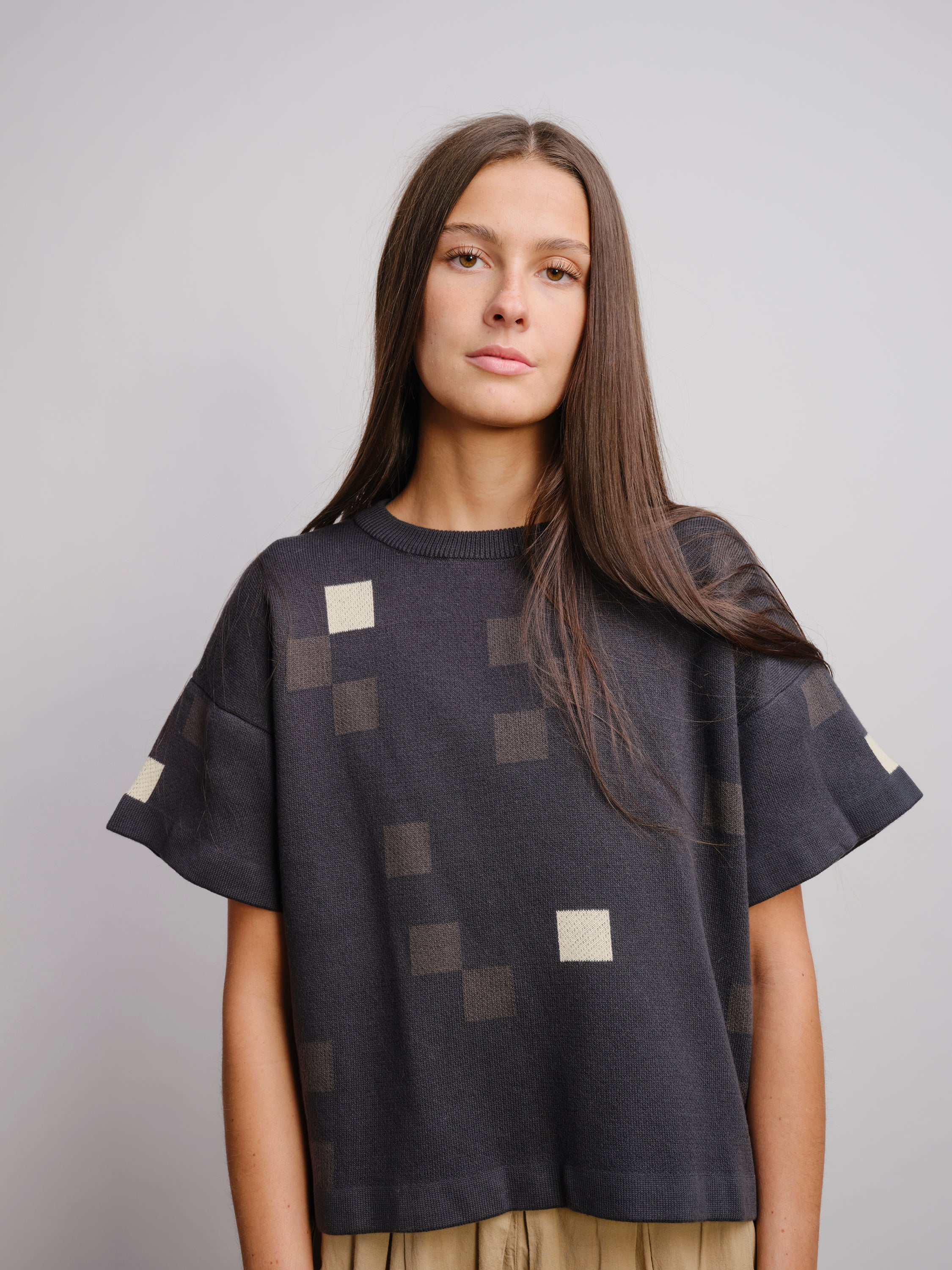 Albers Short Sleeve Sweater Tee - Obsidian