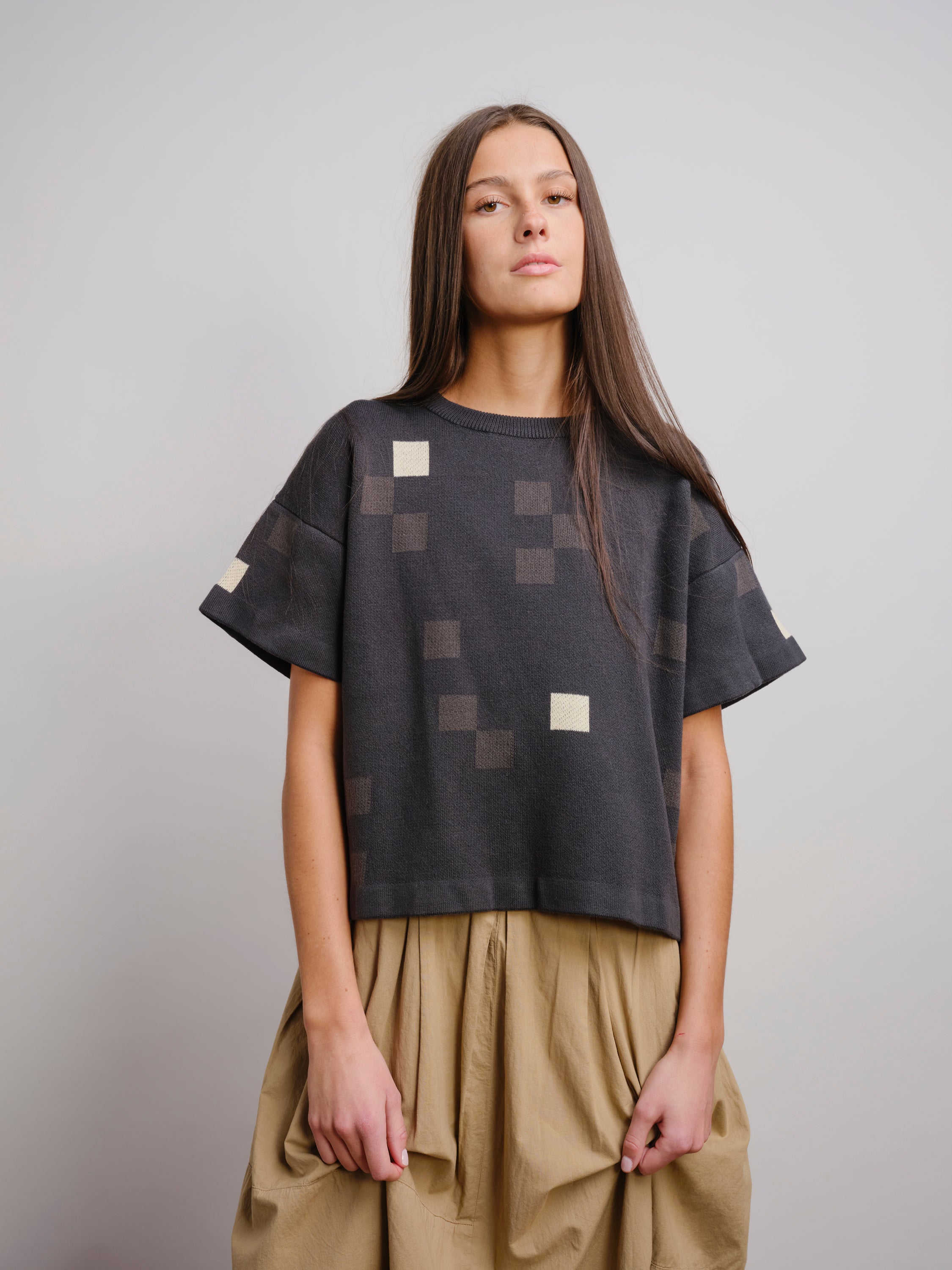 Albers Short Sleeve Sweater Tee - Obsidian