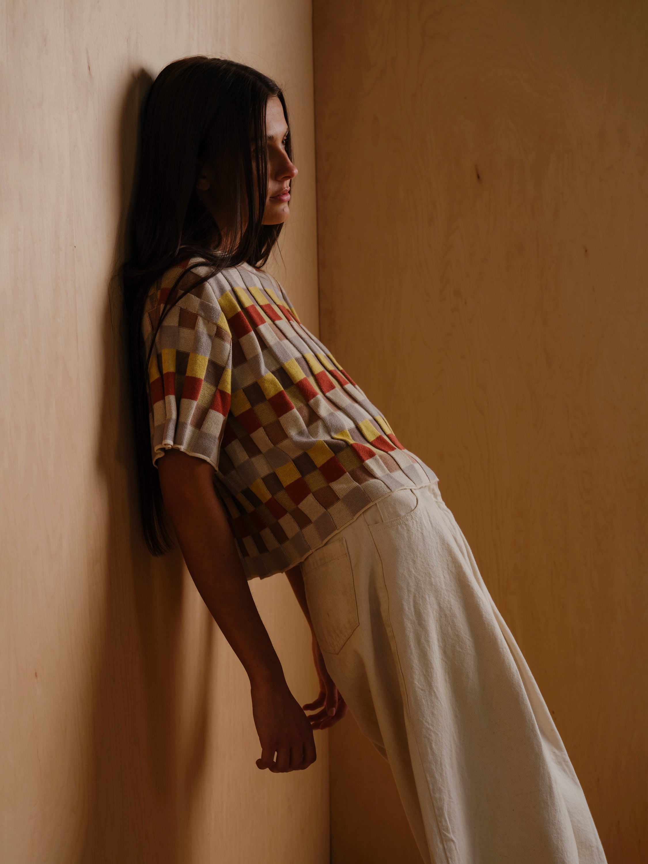 Anni Grid Plaited Tee - Elemental