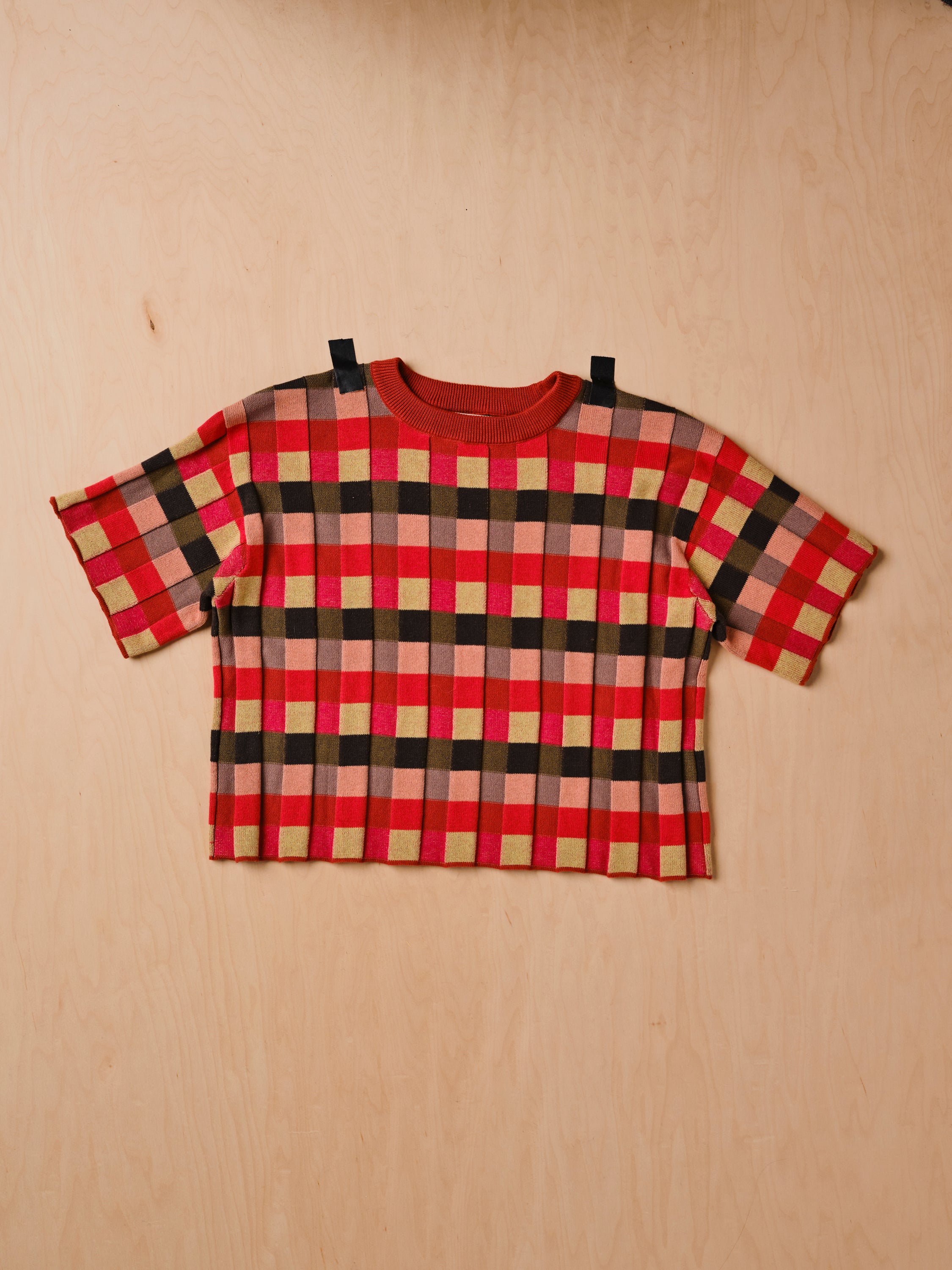 Anni Grid Plaited Tee - Solar Flare