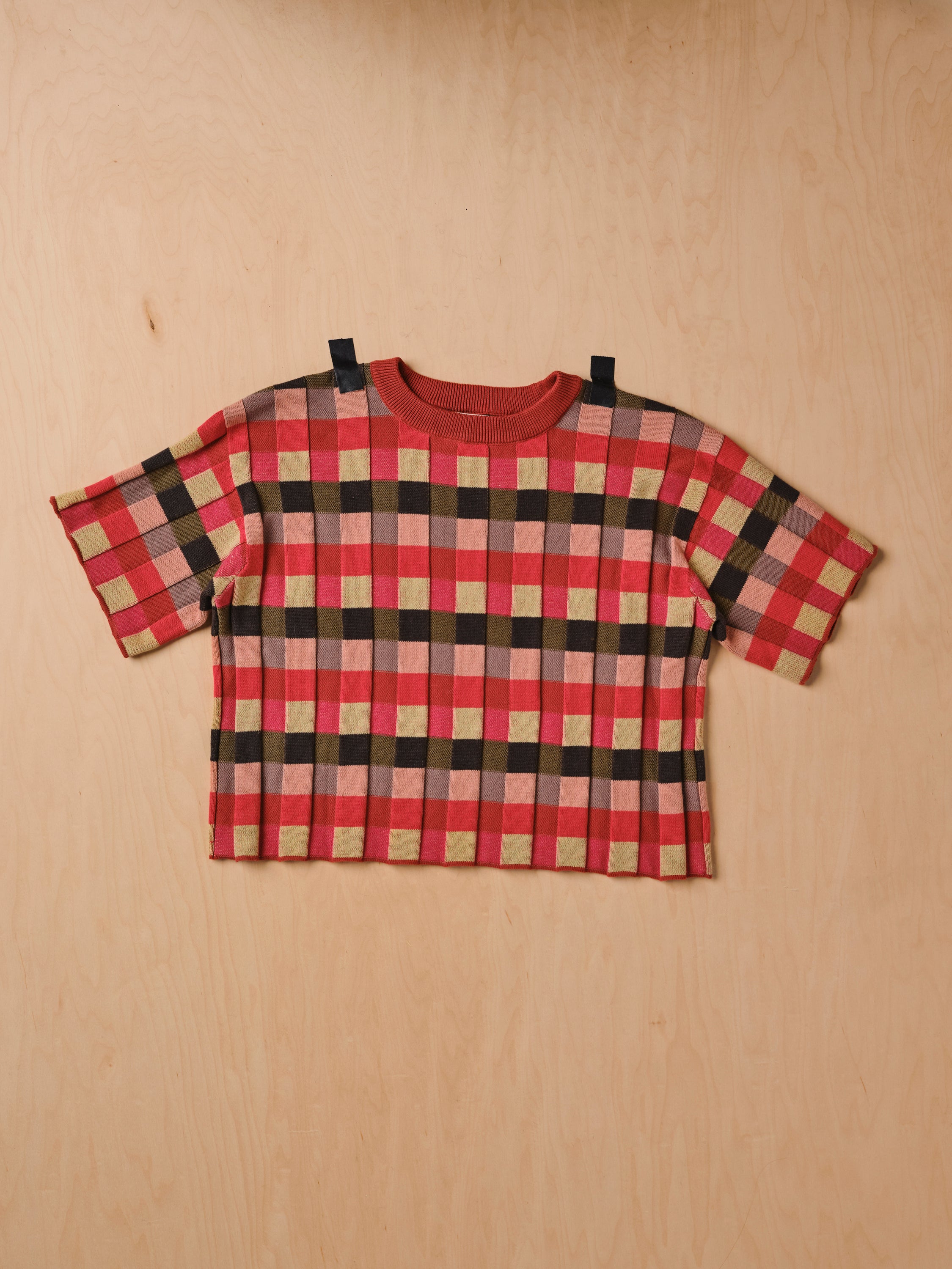 Anni Grid Plaited Tee - Solar Flare