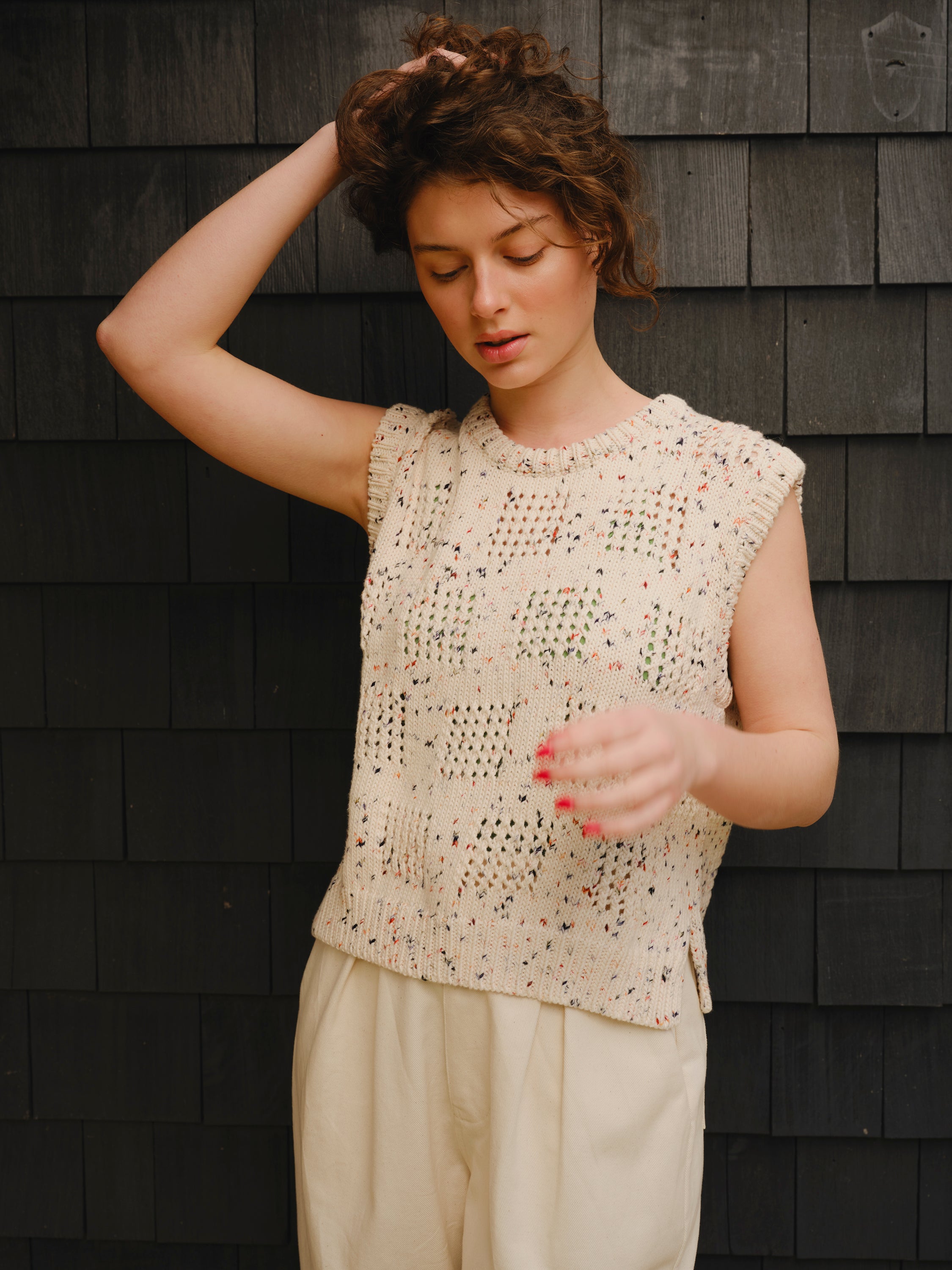 Katt Eyelet Vest - Kaleidoscope