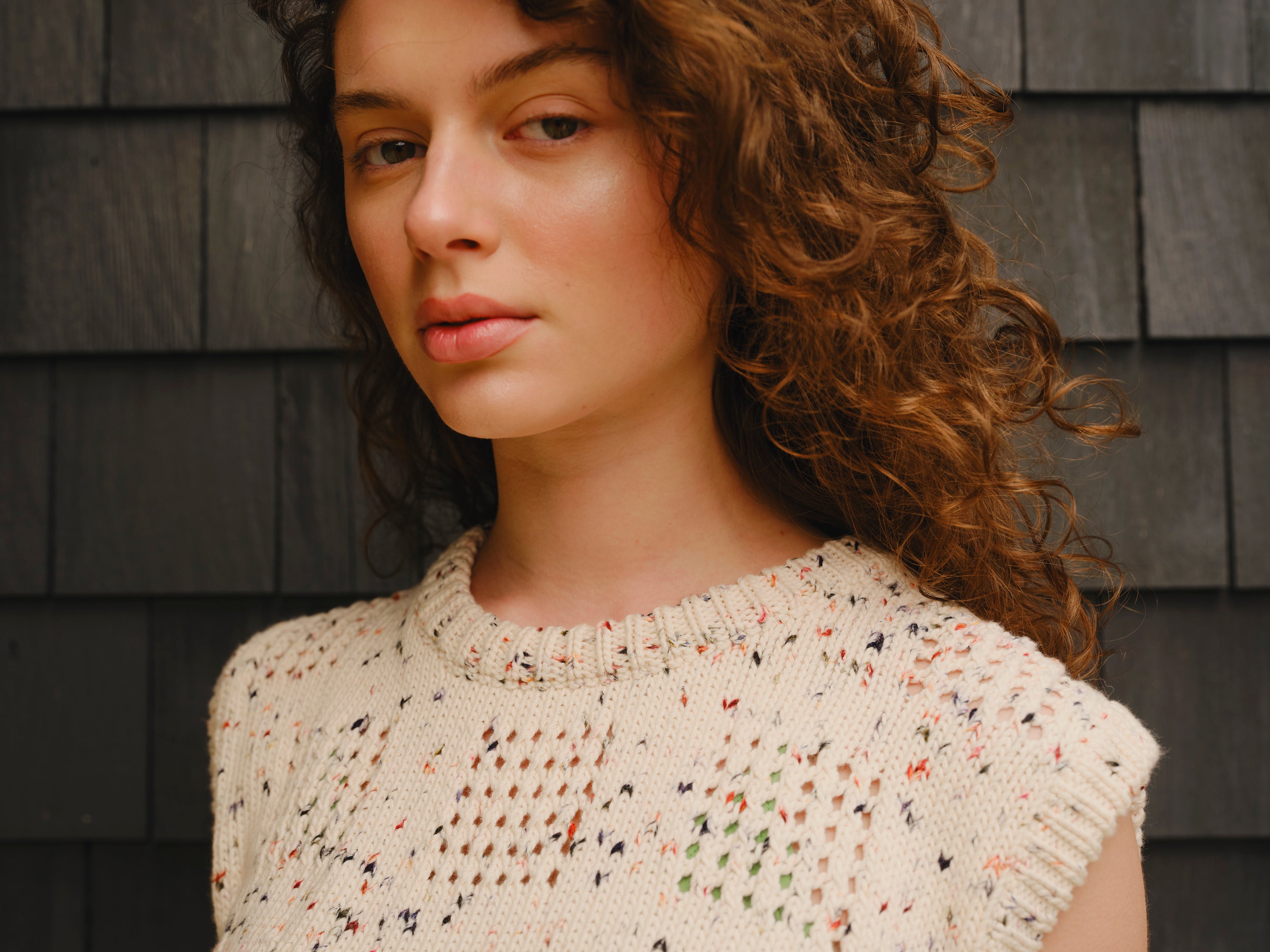 Katt Eyelet Vest - Kaleidoscope