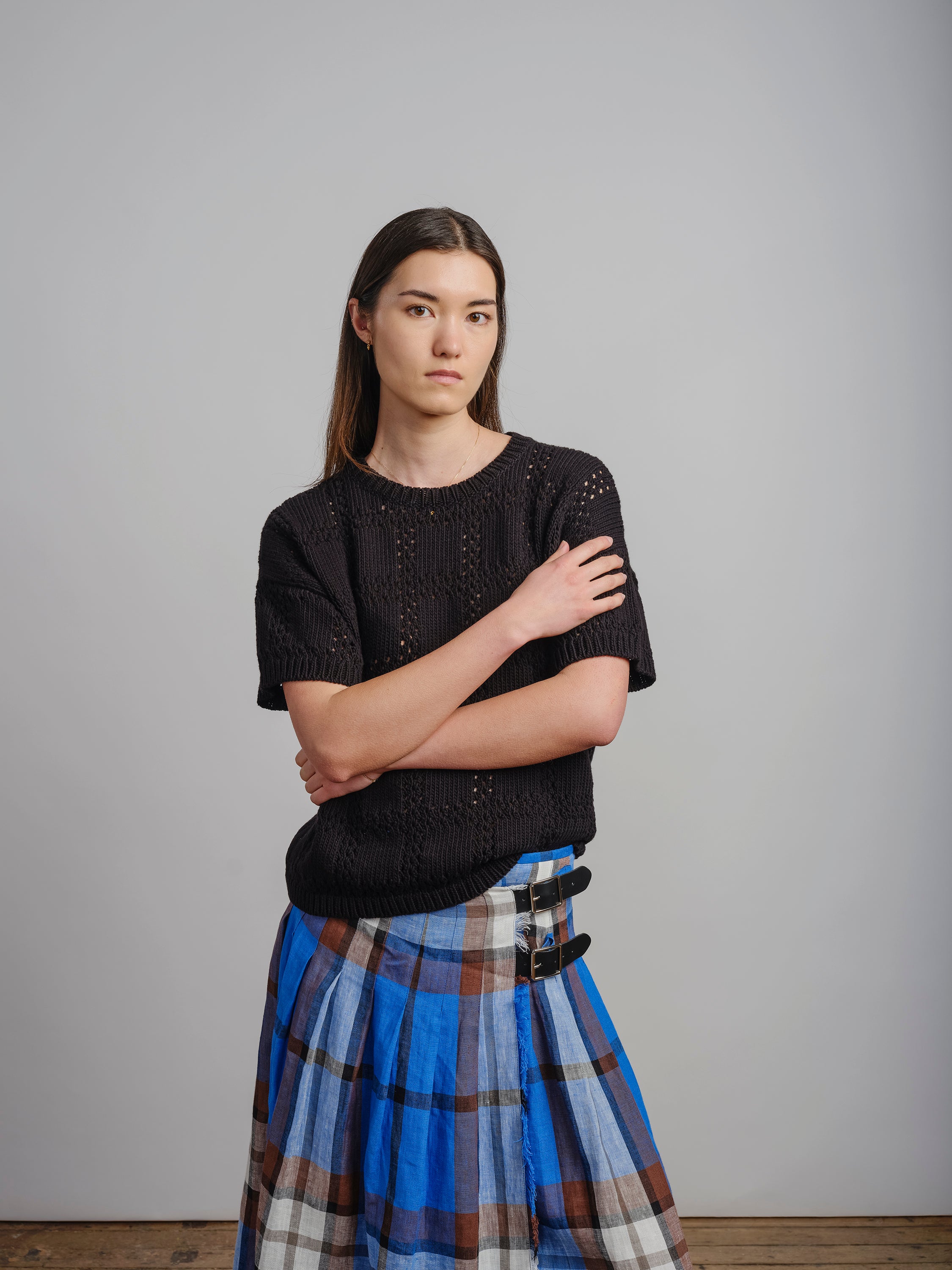 Florence Grid Tee - Jet