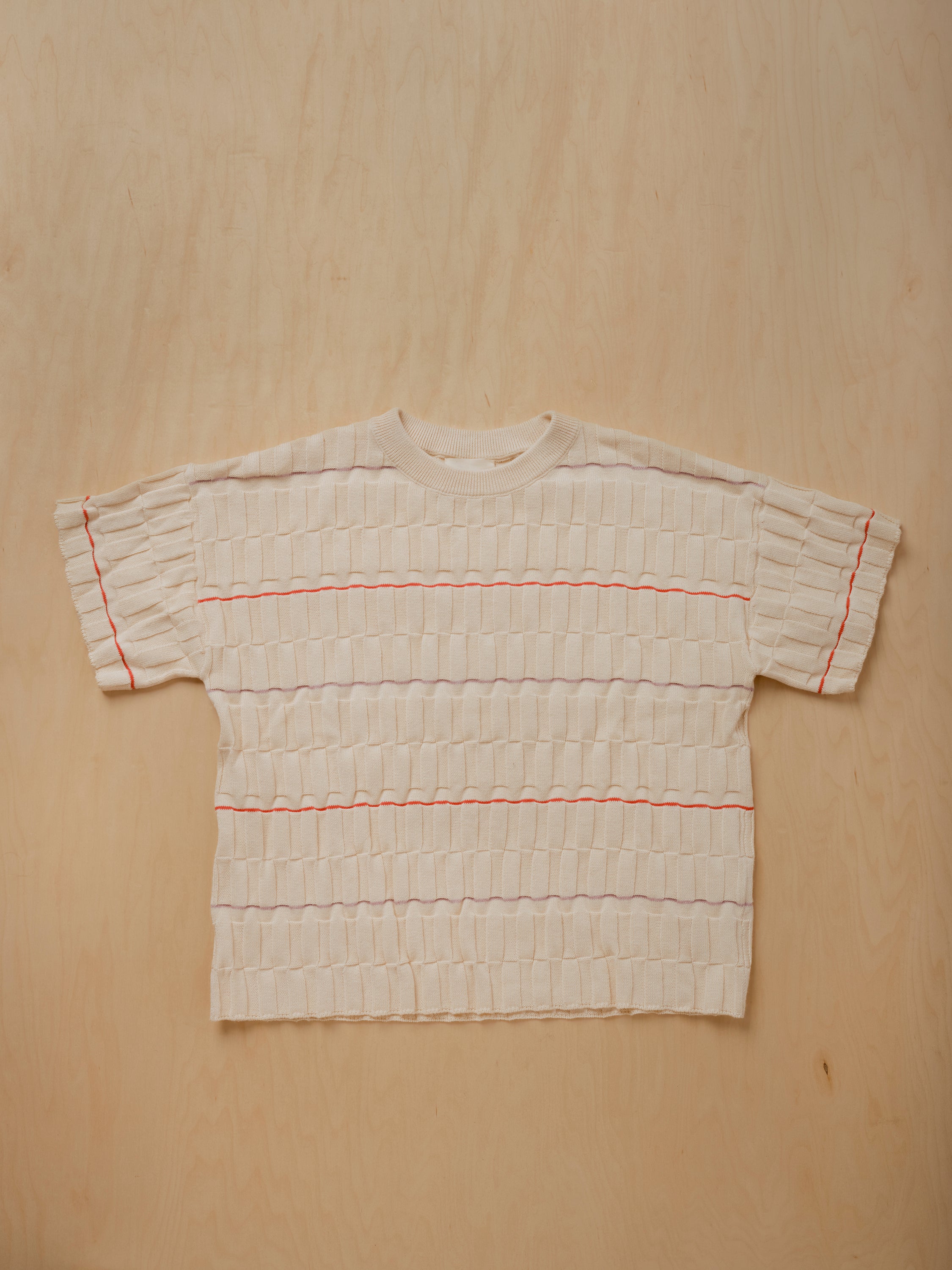Wiggle Stripe Knit Grid Tee - Daybreak