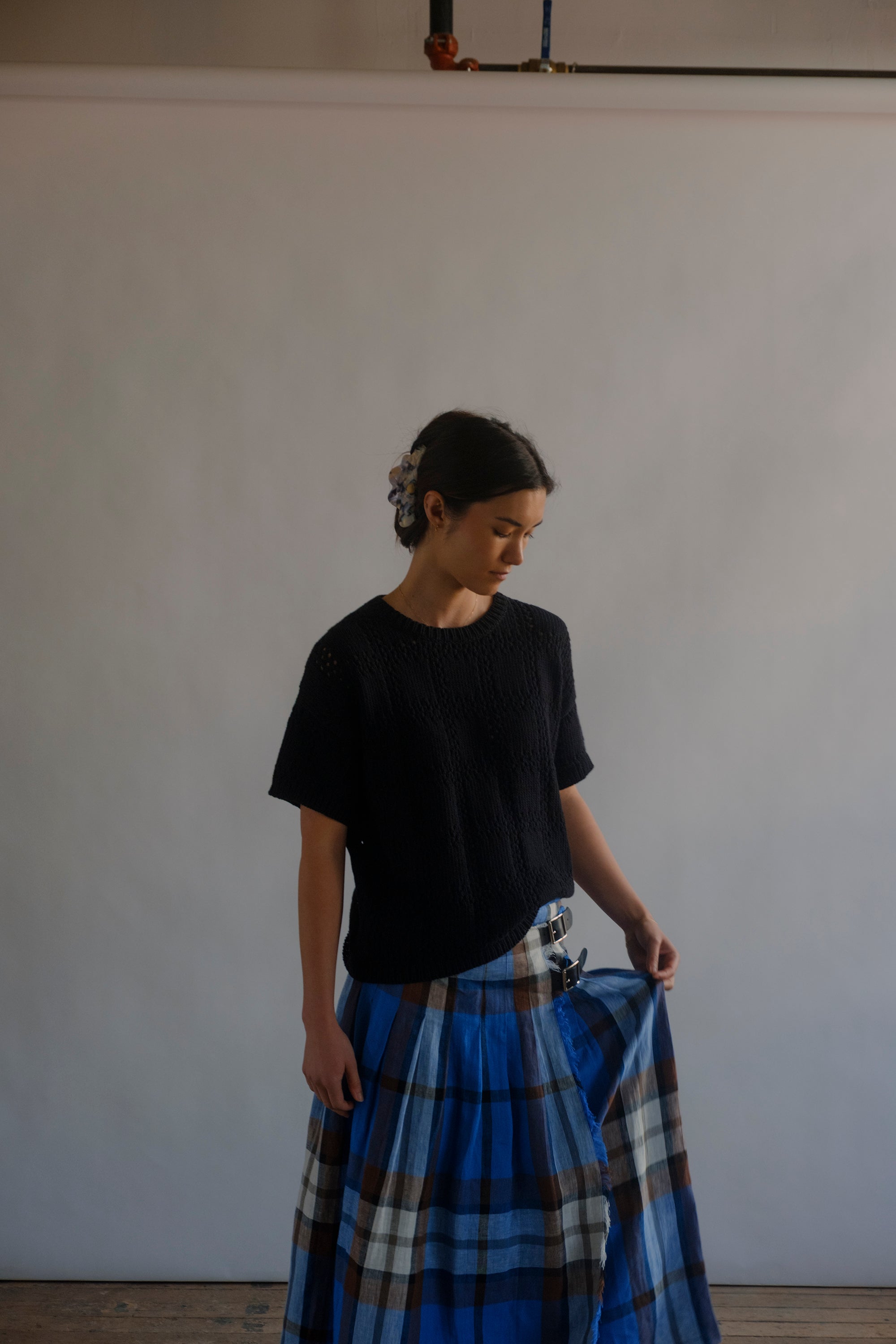 Florence Grid Tee - Jet