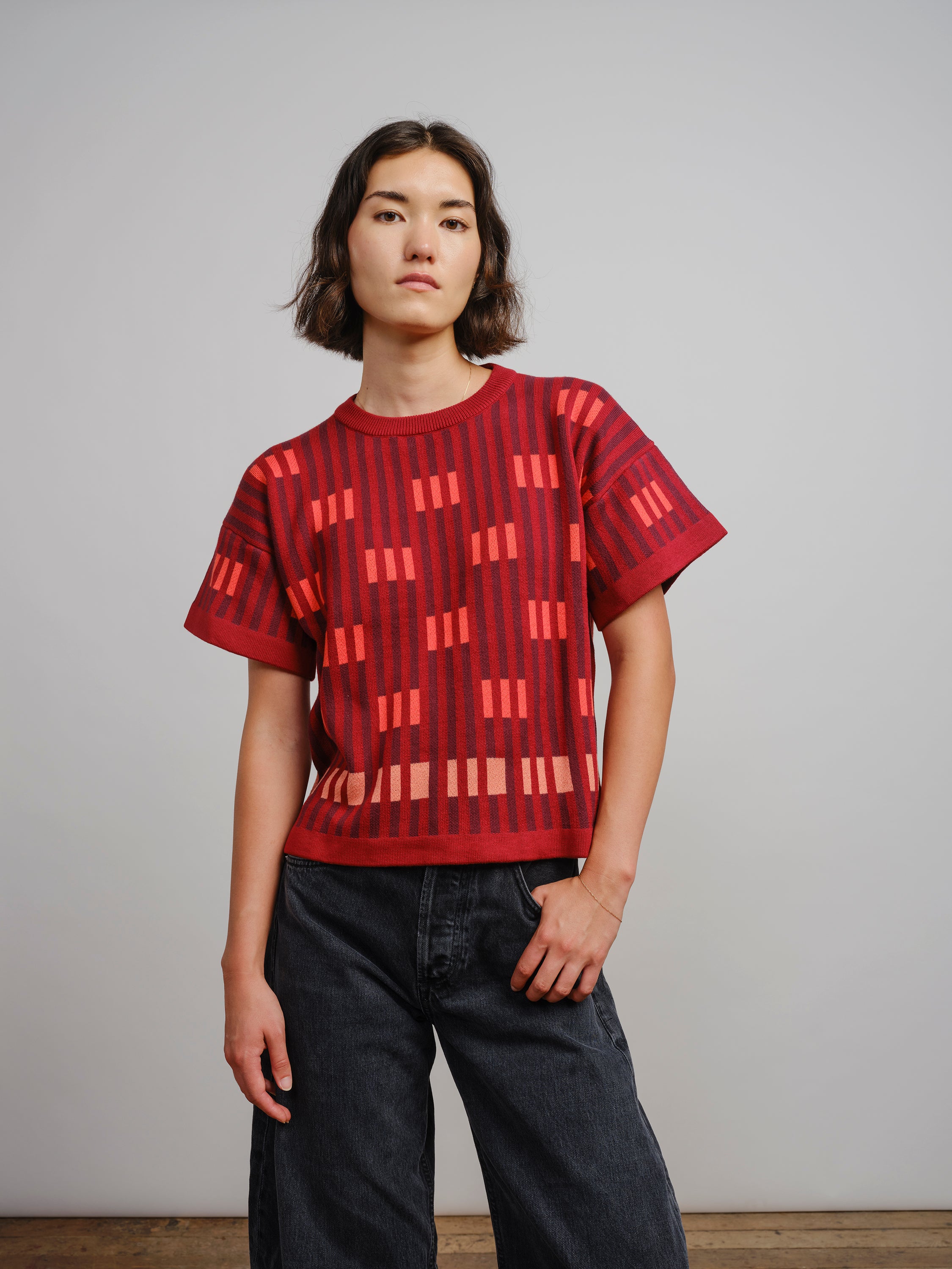 Bauhaus Short Sleeve Sweater Tee - Solstice