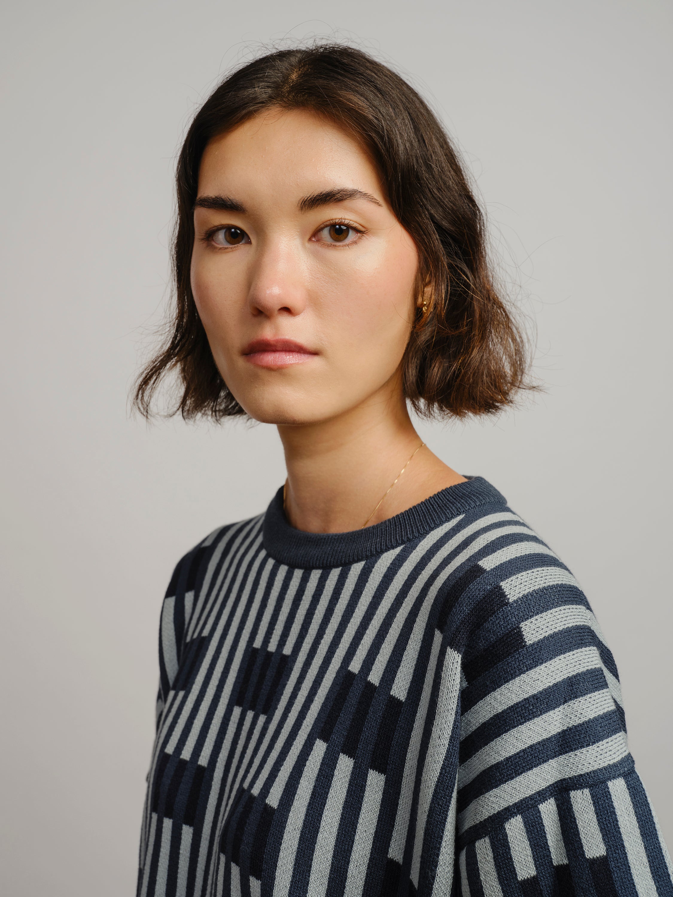 Bauhaus Short Sleeve Sweater Tee - Cinder