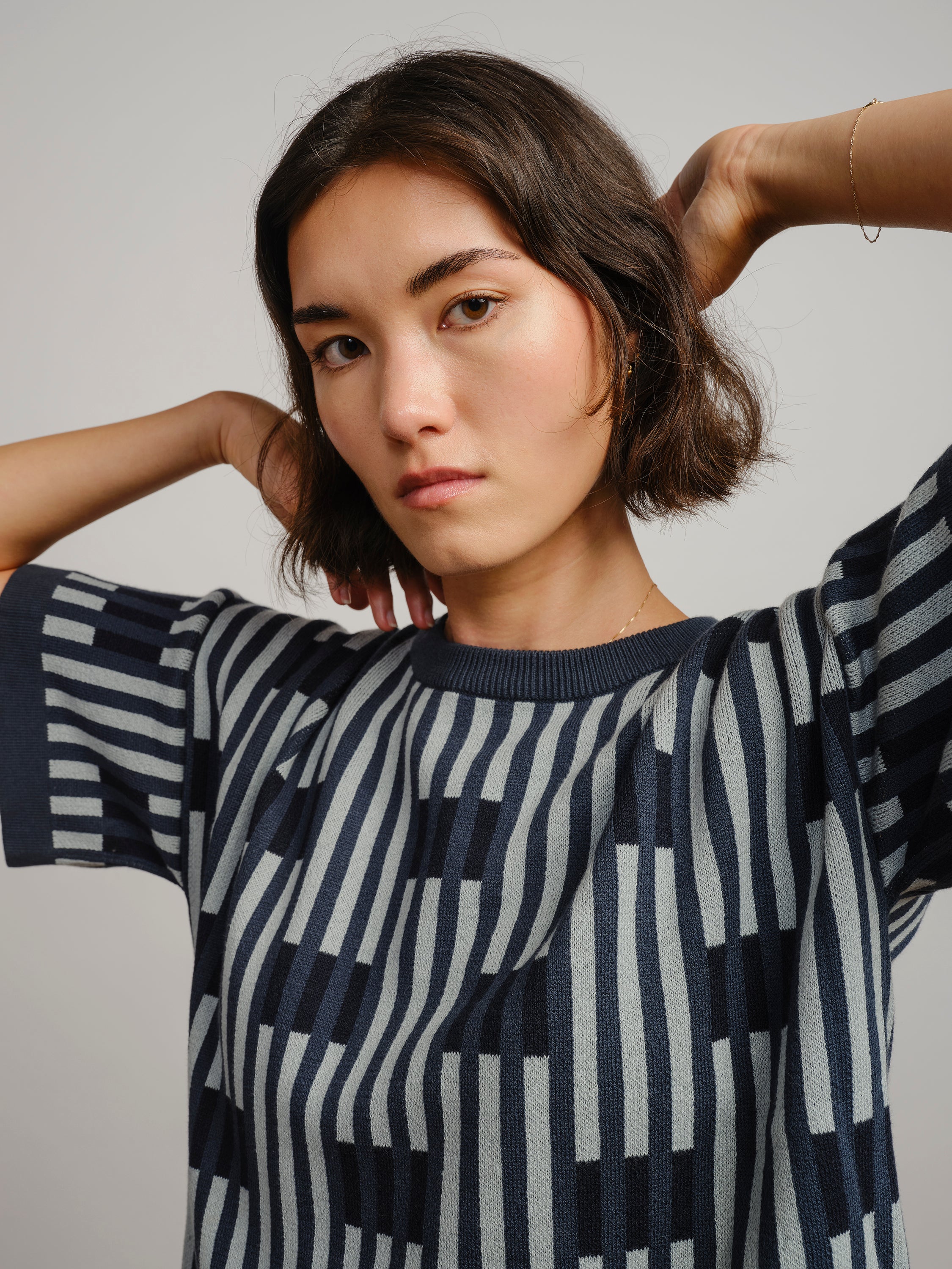 Bauhaus Short Sleeve Sweater Tee - Cinder