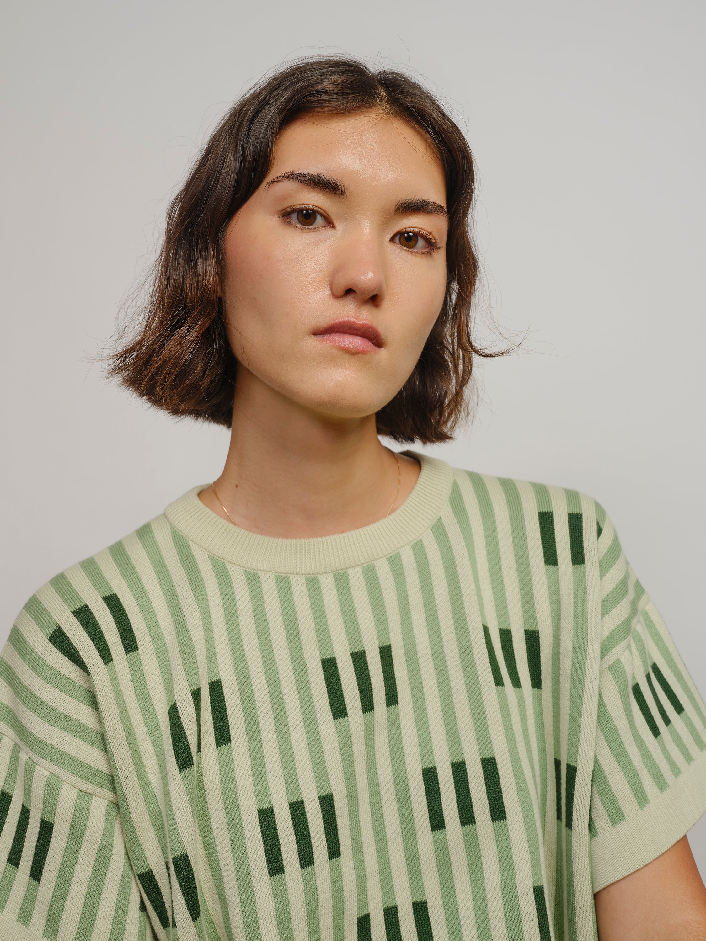 Bauhaus Short Sleeve Sweater Tee - Chloris