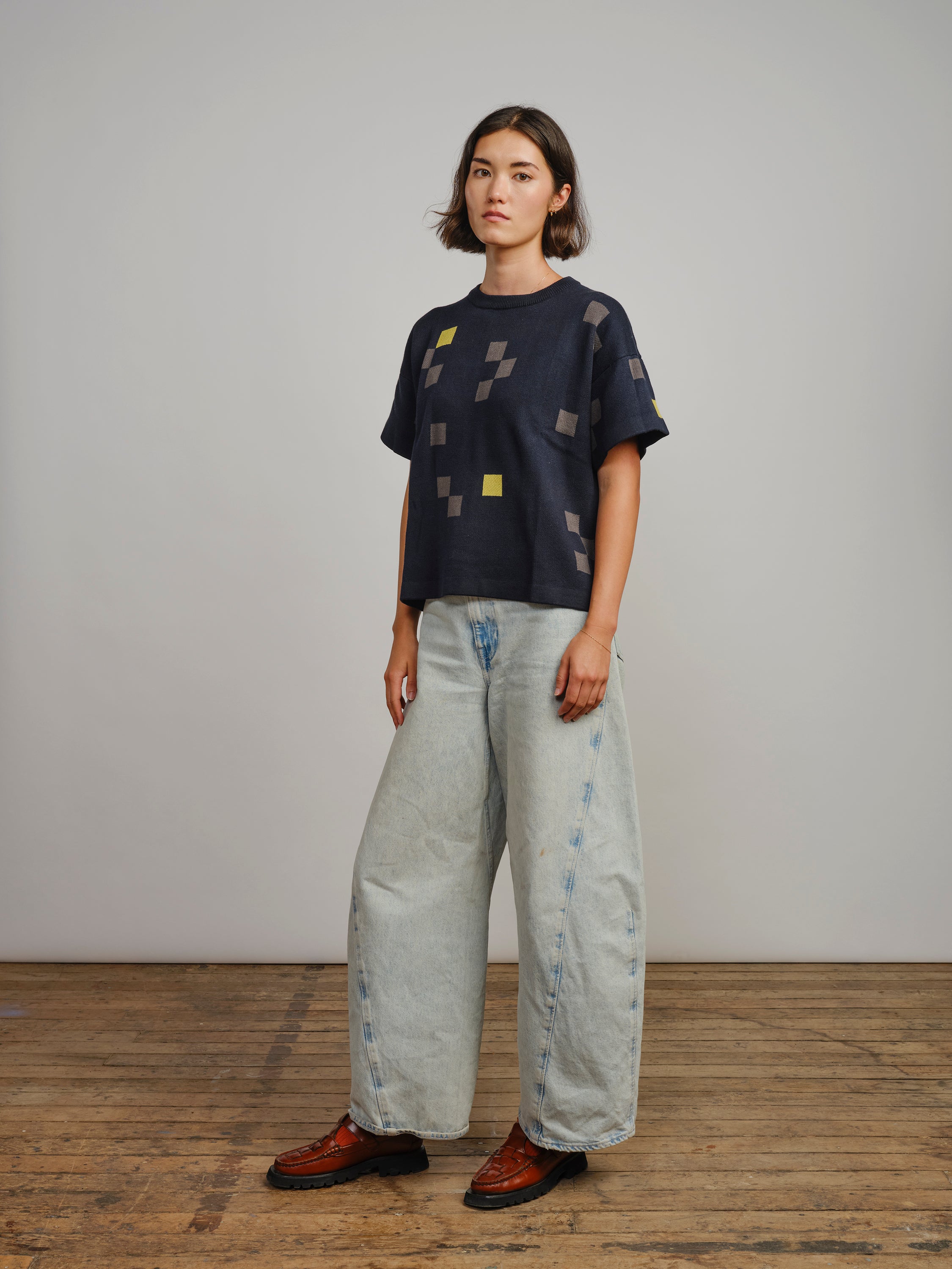 Albers Short Sleeve Sweater Tee - Atlantic