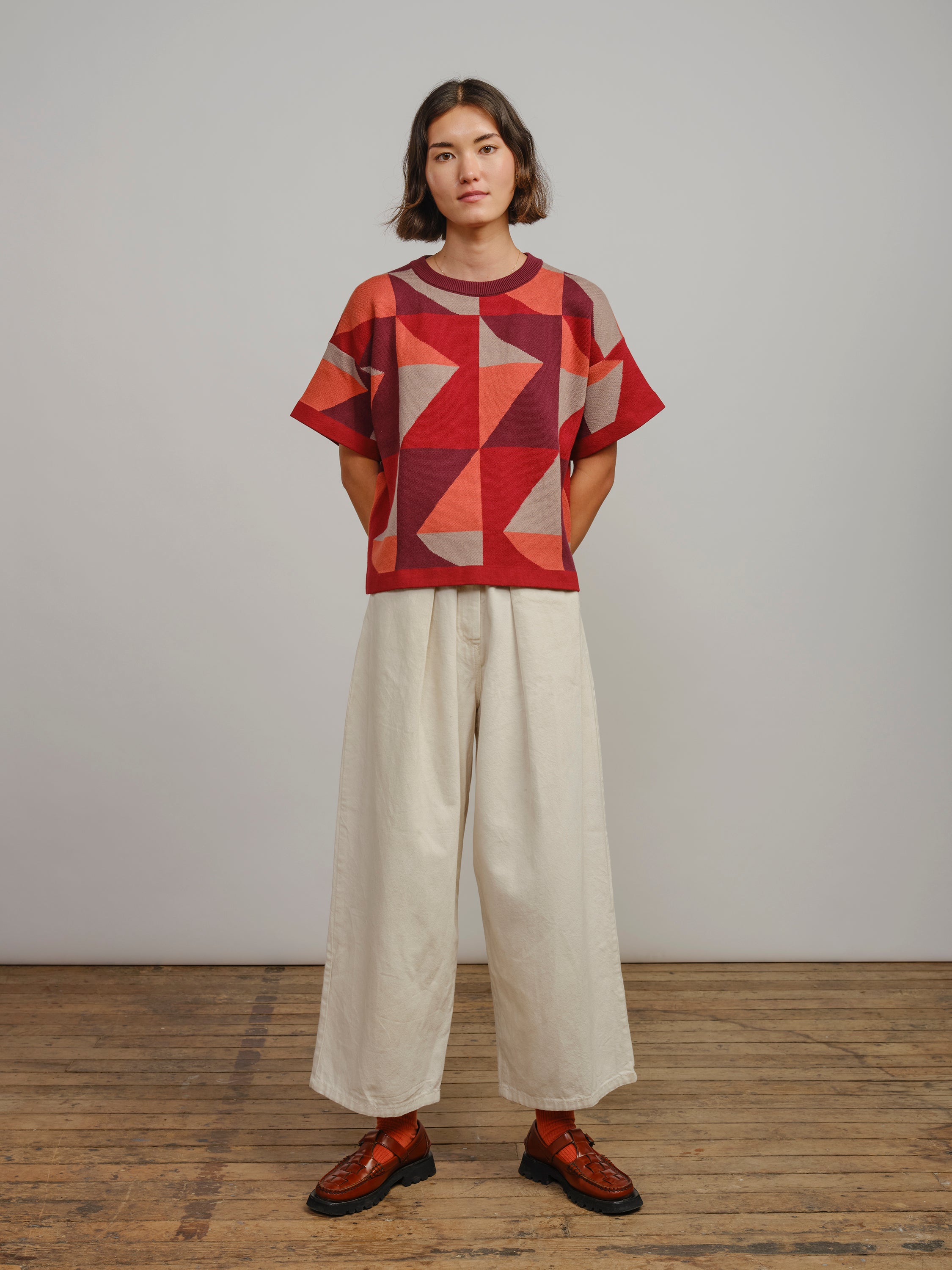 Calder Sweater Tee - Redwood