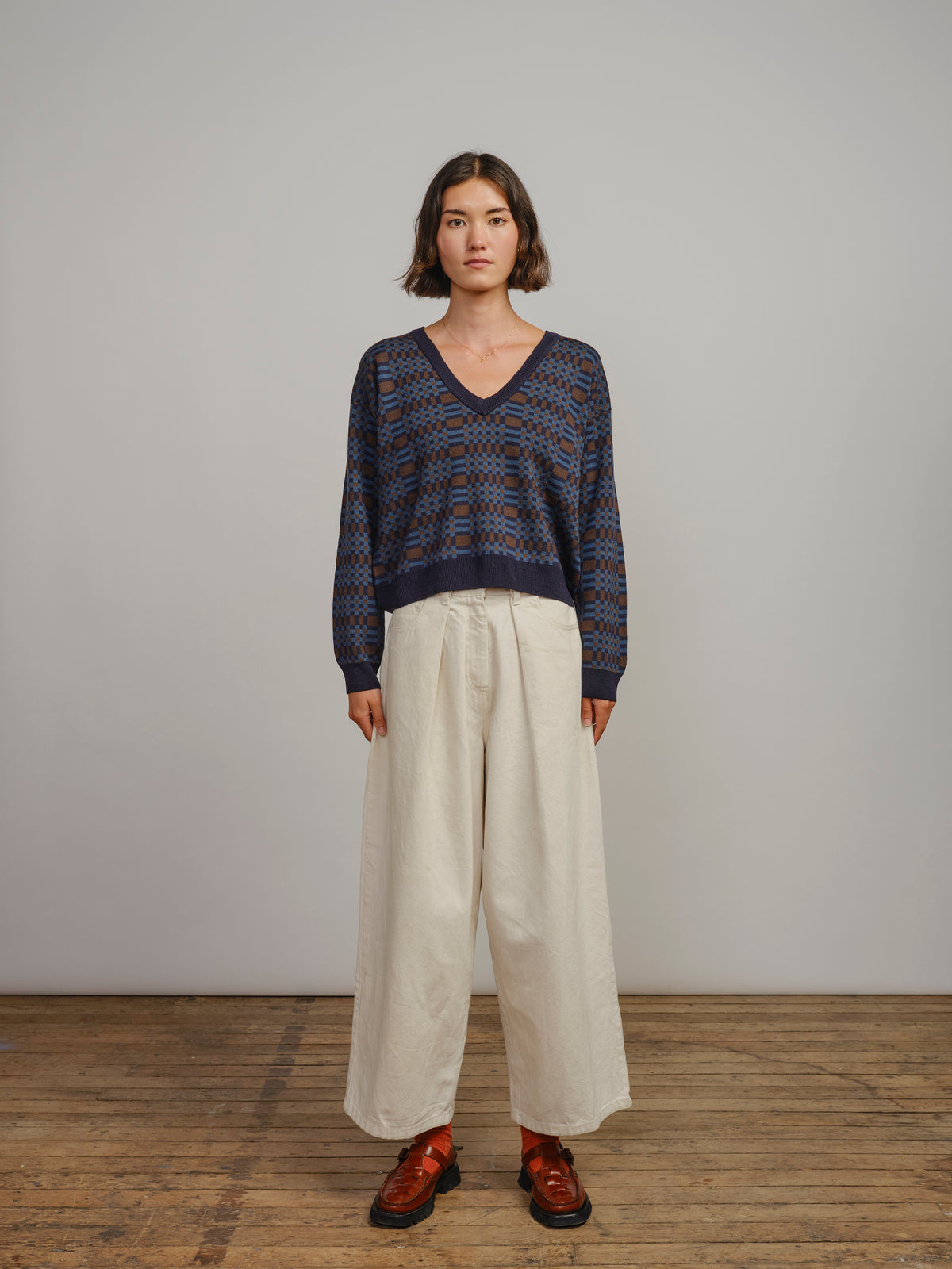 The Endery Bridget Sweater, Harbor — blue merino wool sweater