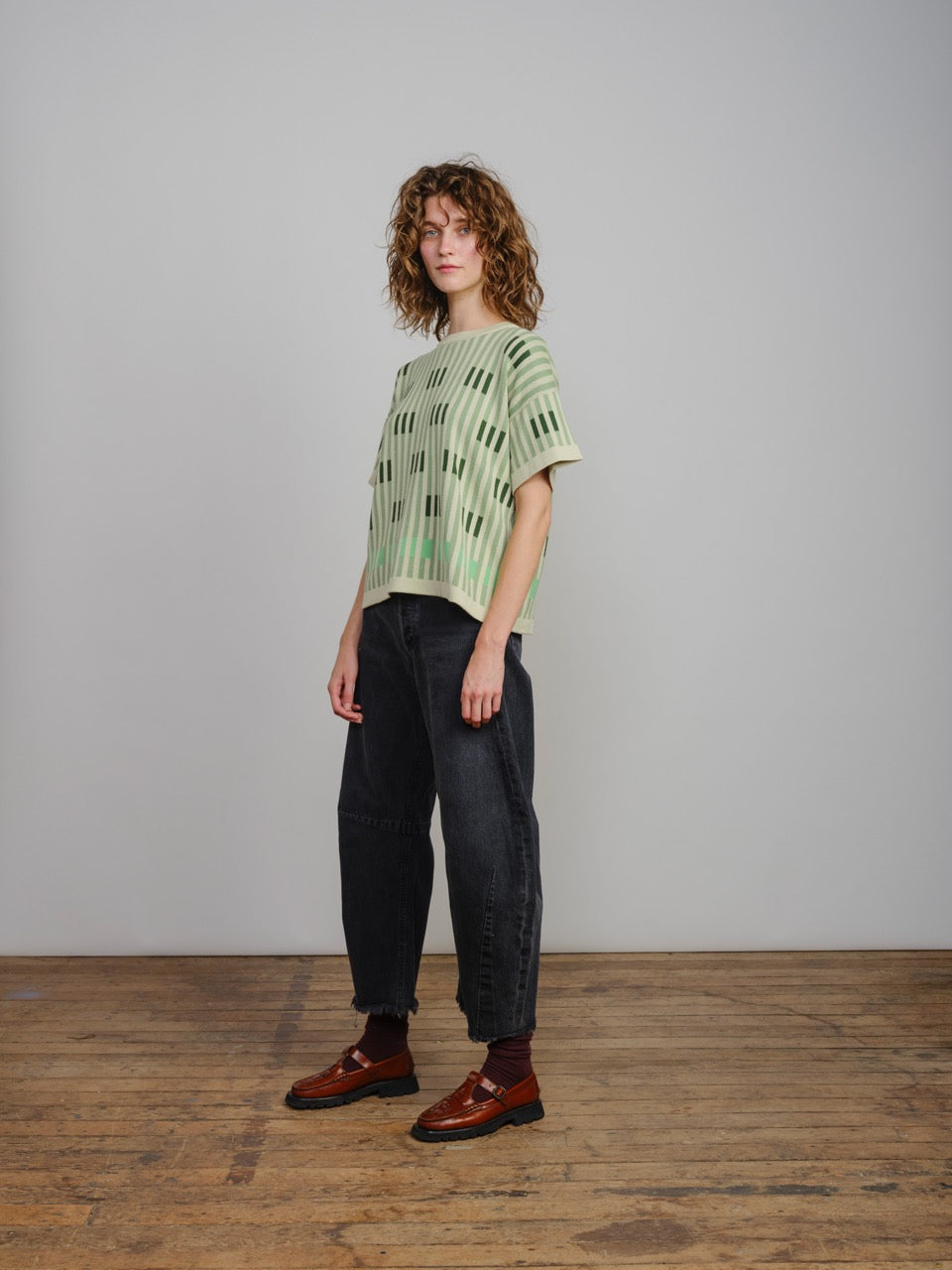 Bauhaus Short Sleeve Sweater Tee - Chloris