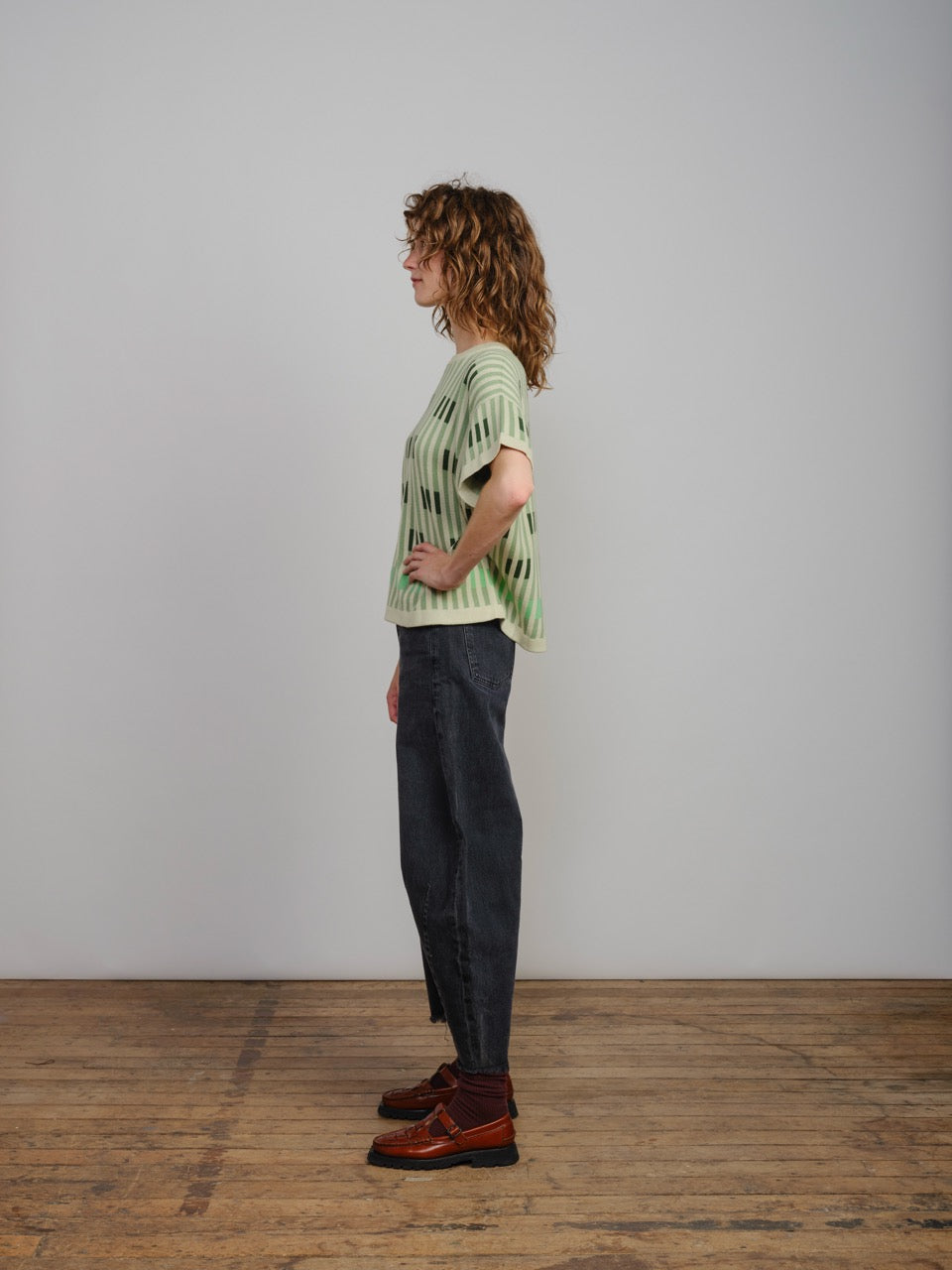 Bauhaus Short Sleeve Sweater Tee - Chloris