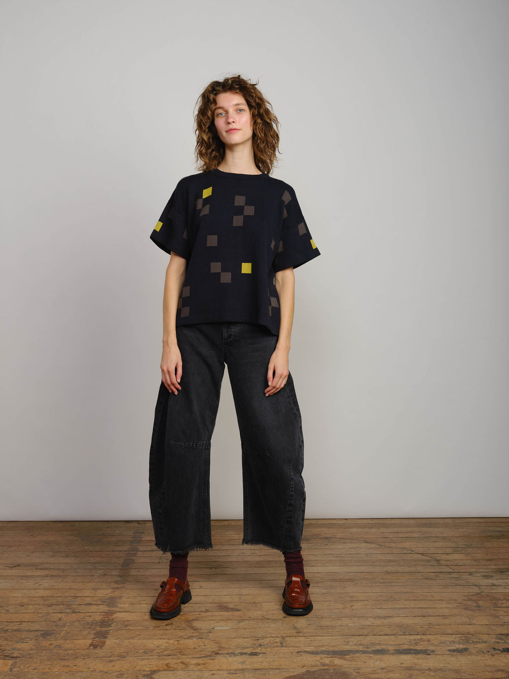 Albers Short Sleeve Sweater Tee - Atlantic