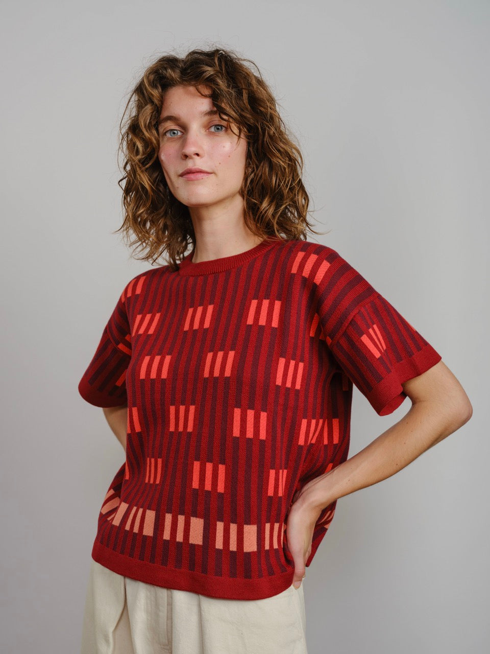 Bauhaus Short Sleeve Sweater Tee - Solstice