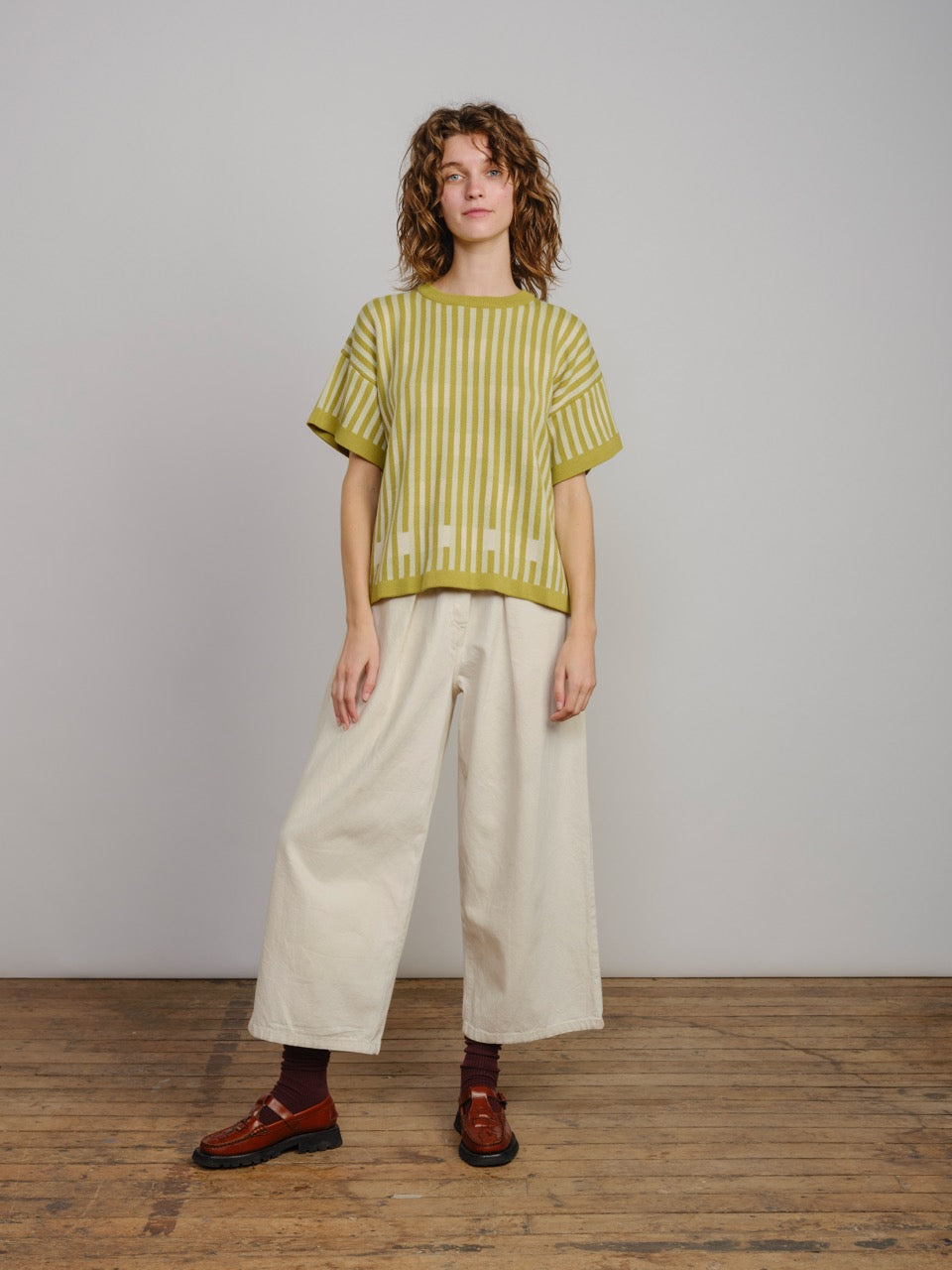 Bauhaus Short Sleeve Sweater Tee - Verdant